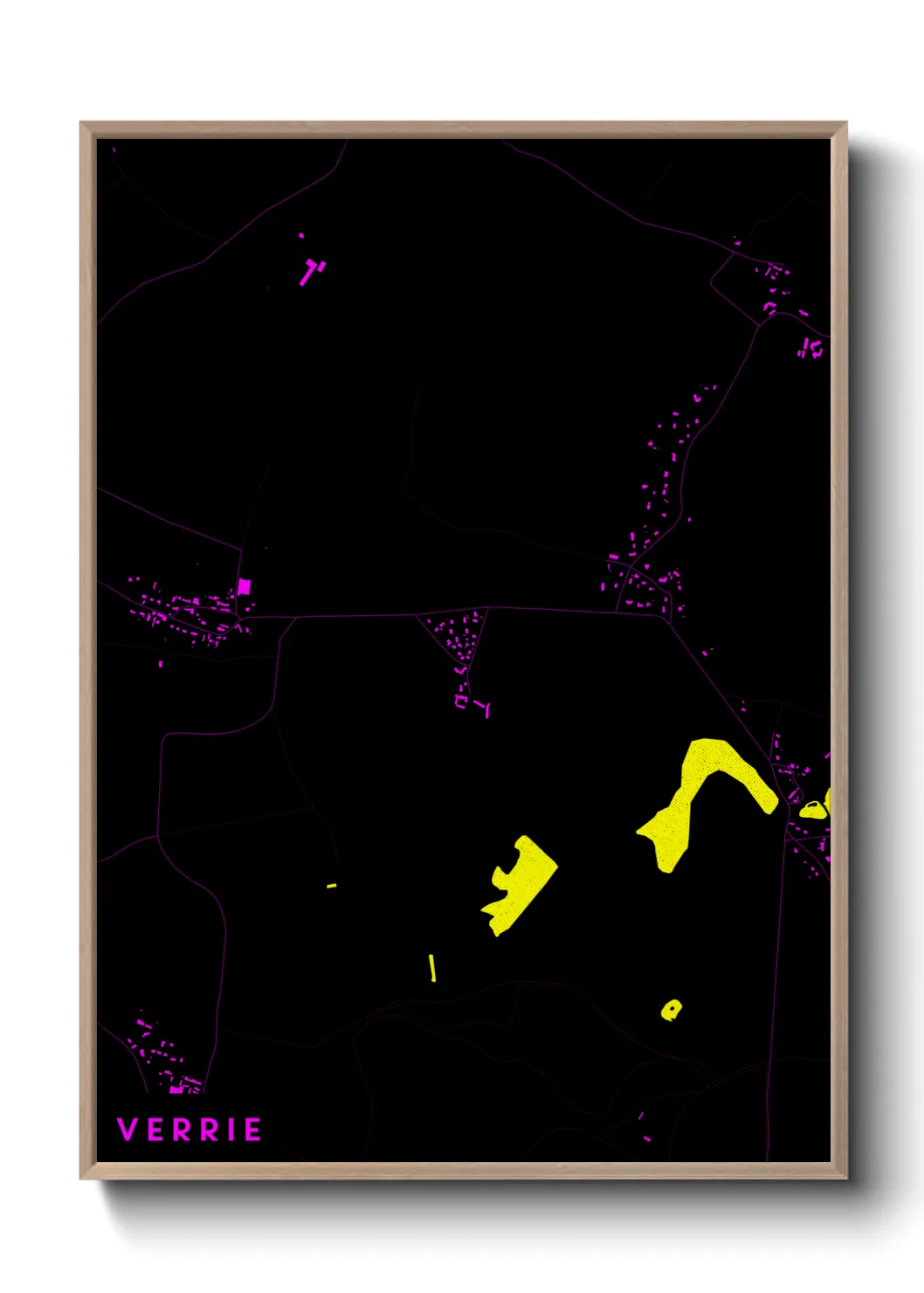 Une affiche de carte sur Verrie