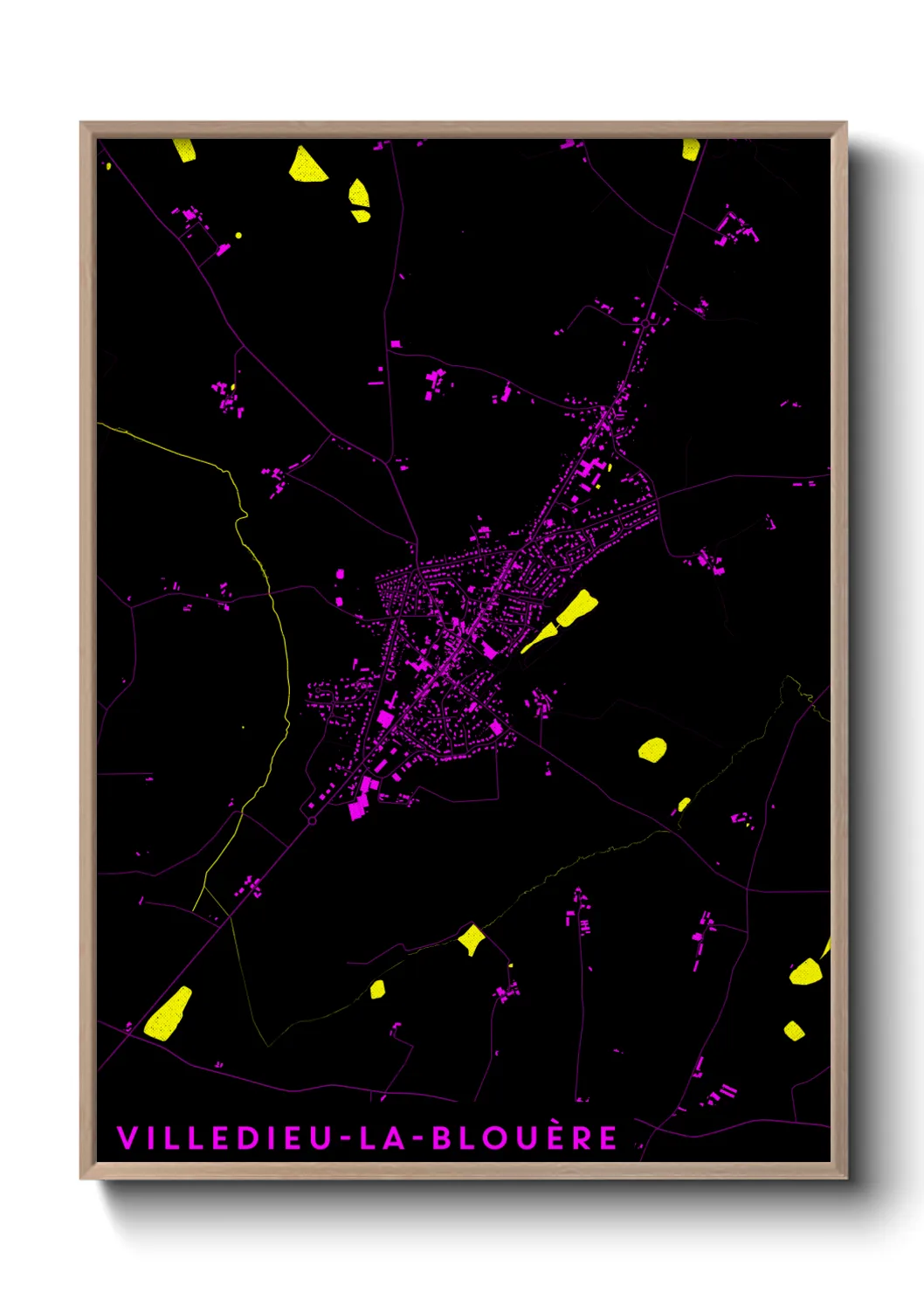 Une affiche de carte sur Villedieu-la-Blouère