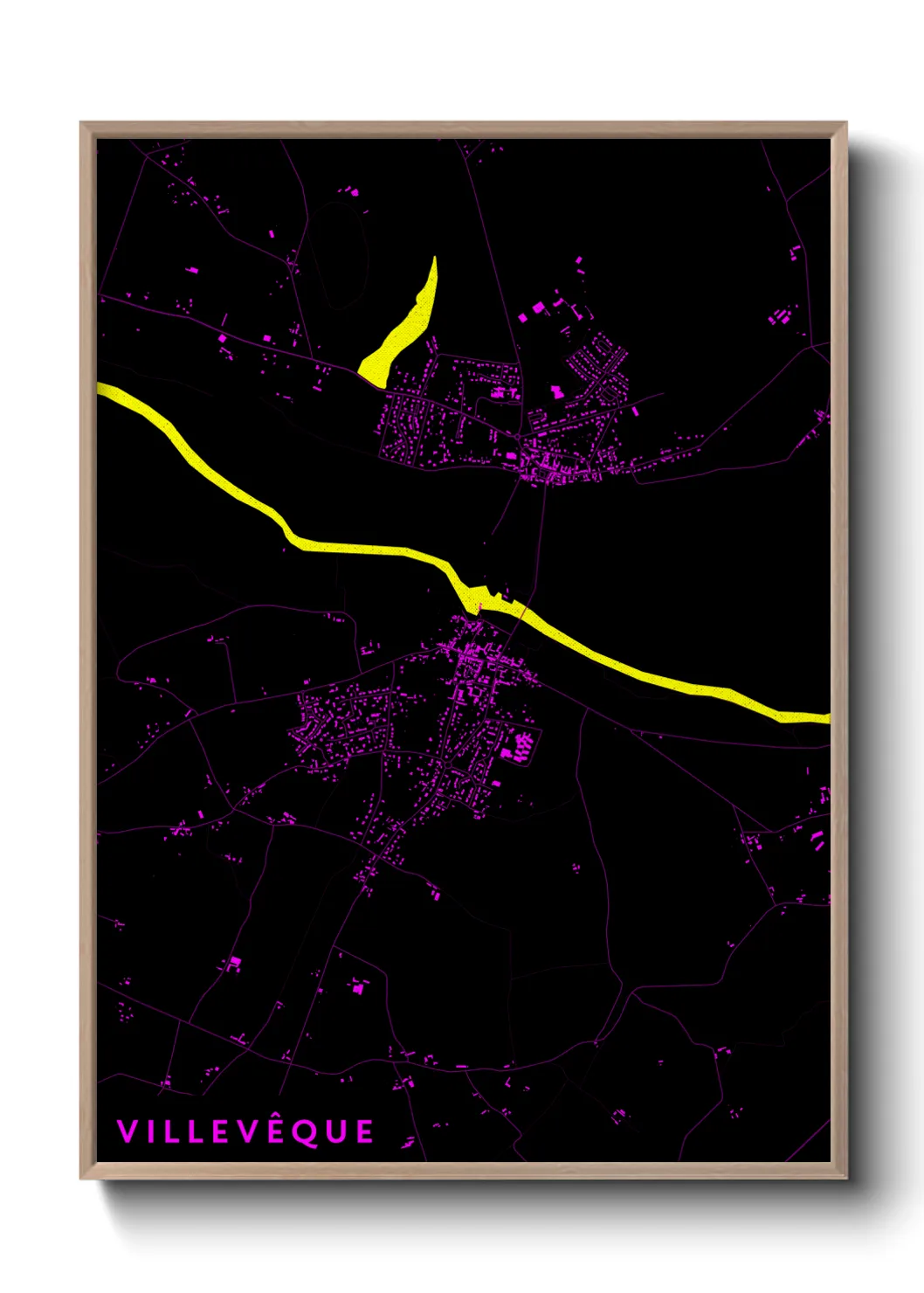 Une affiche de carte sur Villevêque