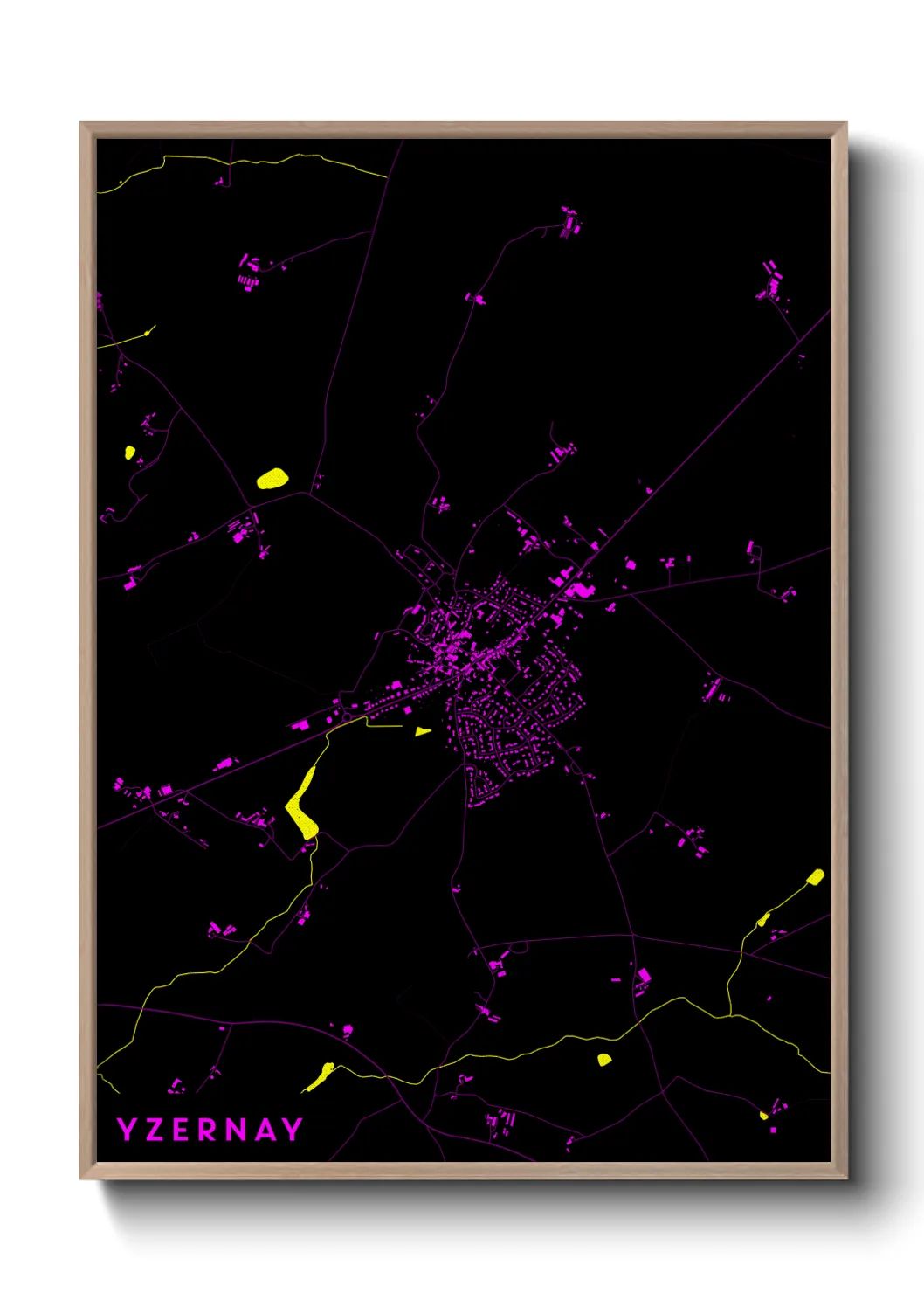 Une affiche de carte sur Yzernay