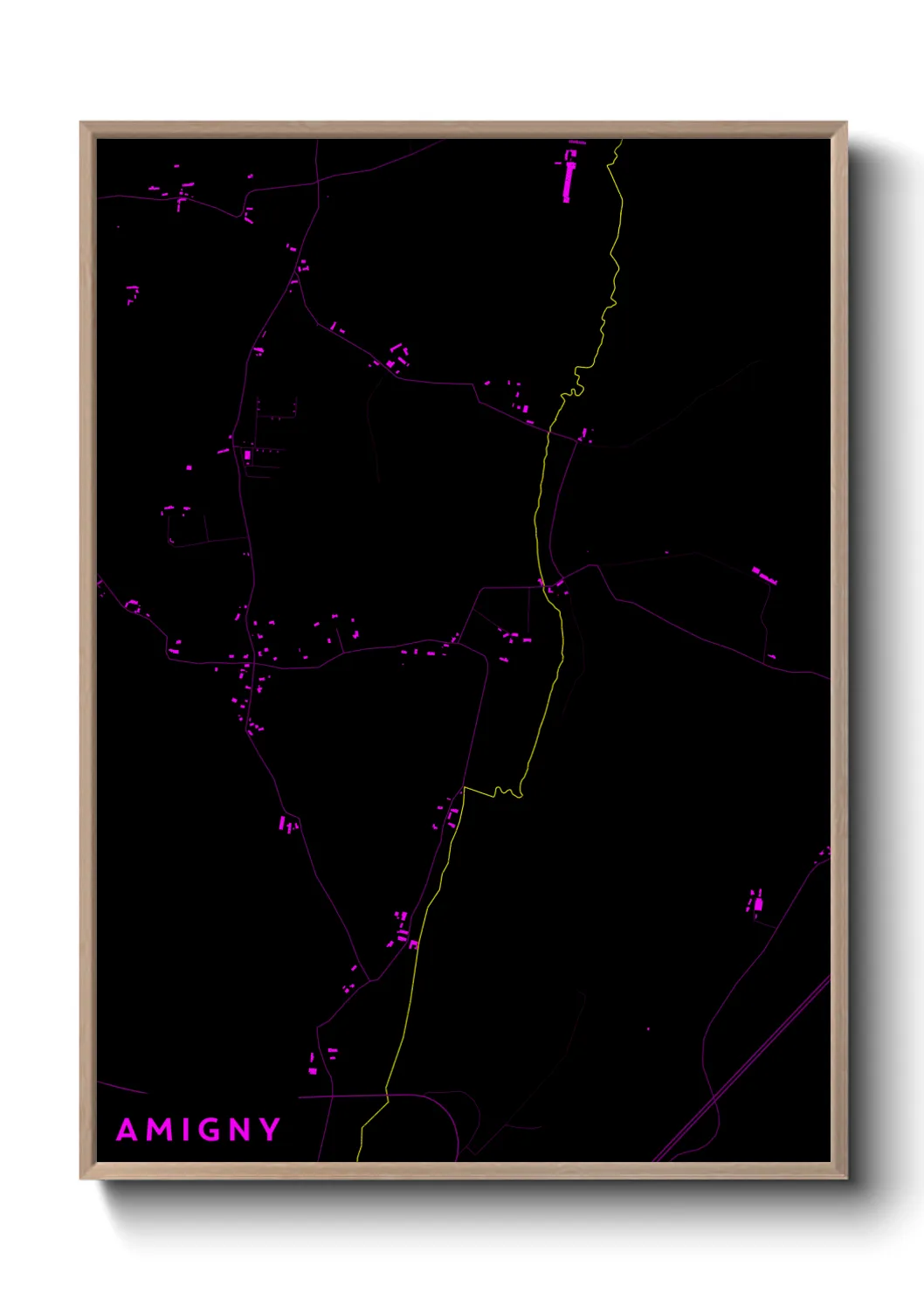 Une affiche de carte sur Amigny