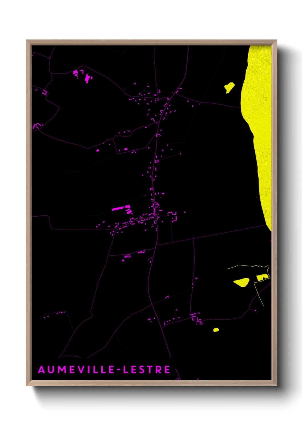 Une affiche de carte sur Aumeville-Lestre