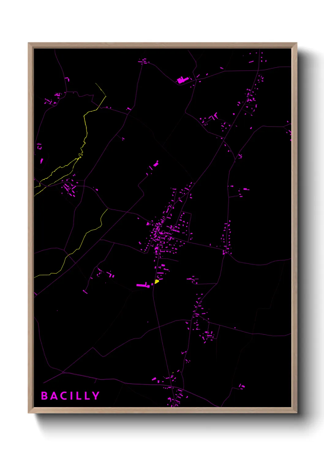Une affiche de carte sur Bacilly
