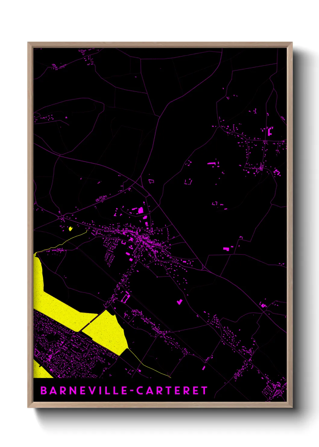 Une affiche de carte sur Barneville-Carteret