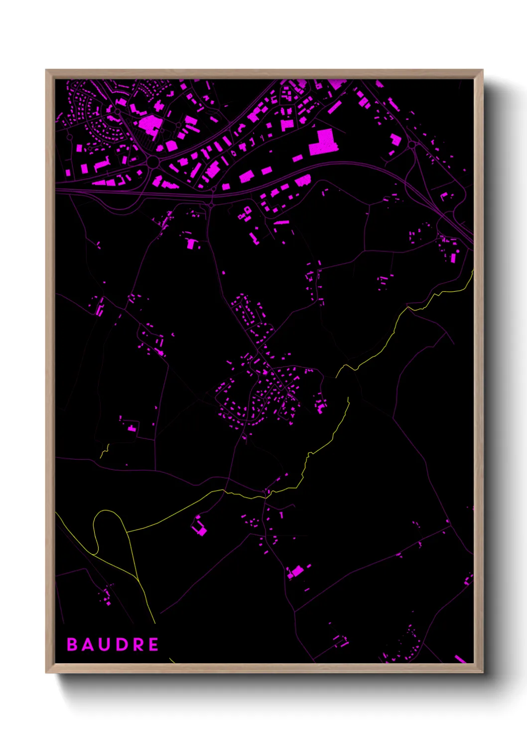 Une affiche de carte sur Baudre