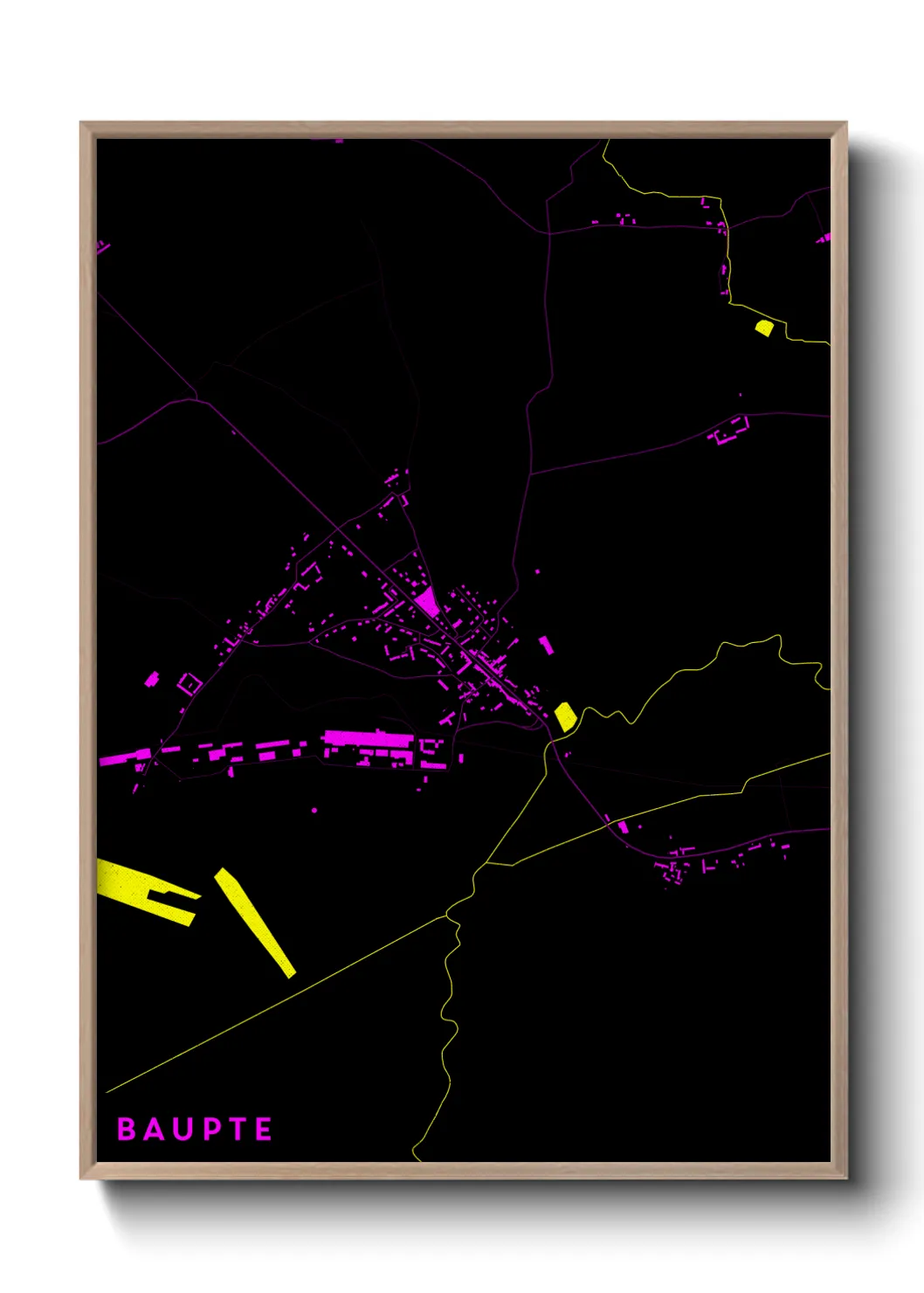 Une affiche de carte sur Baupte