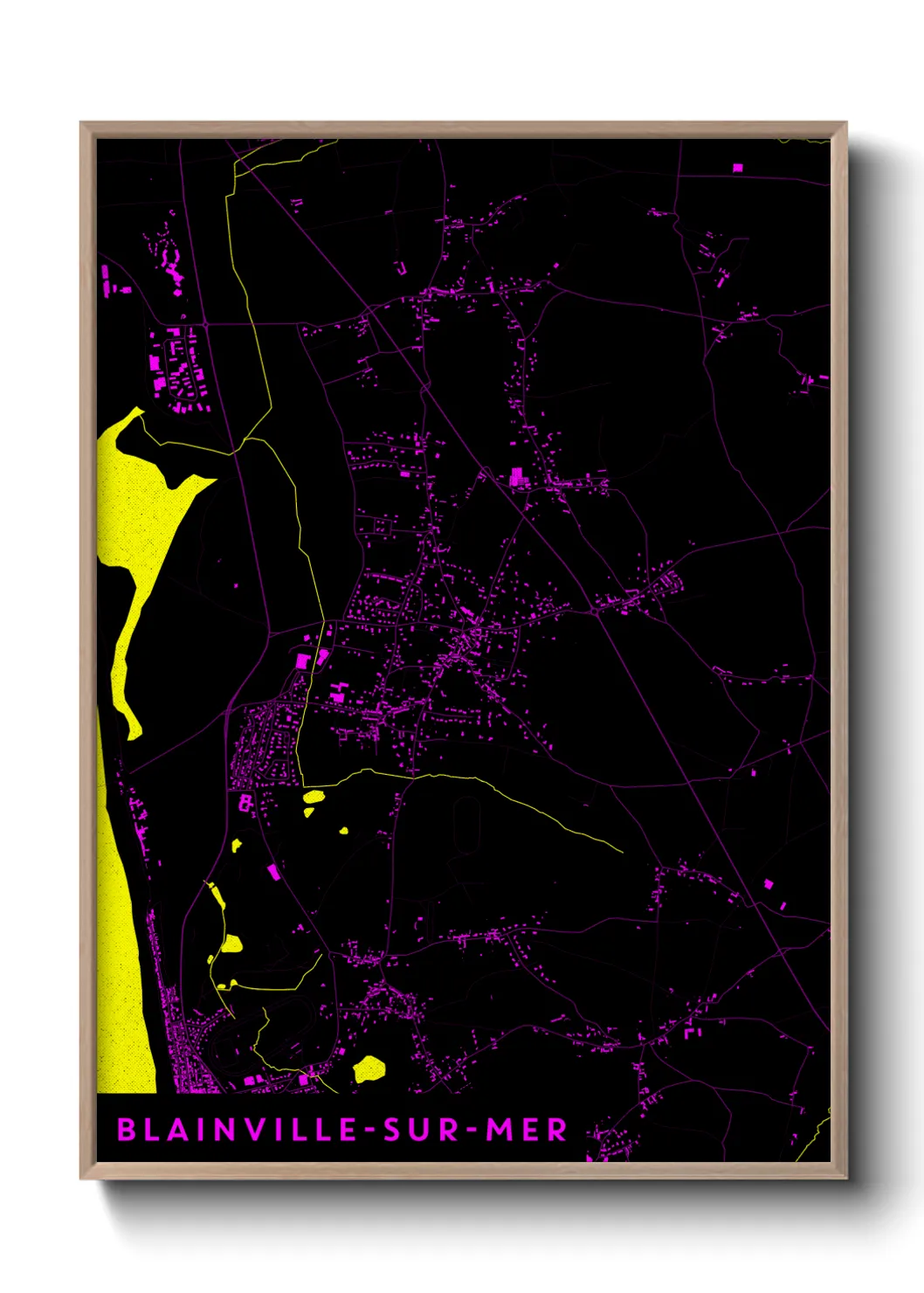 Une affiche de carte sur Blainville-sur-Mer