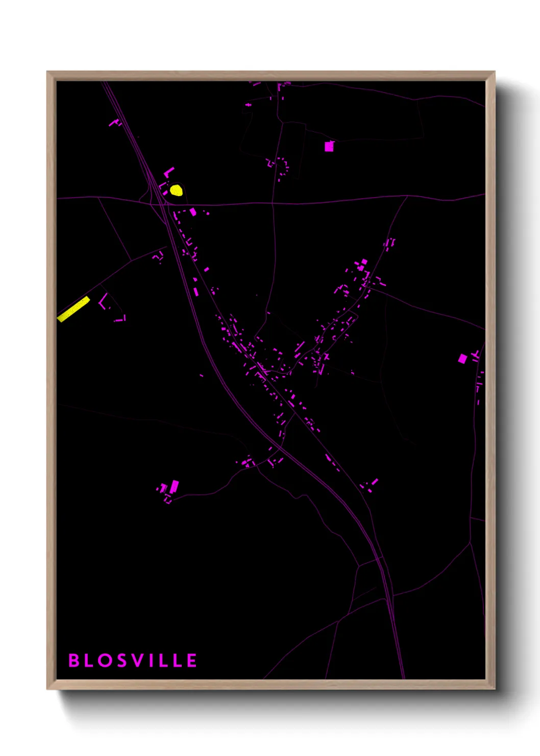 Une affiche de carte sur Blosville