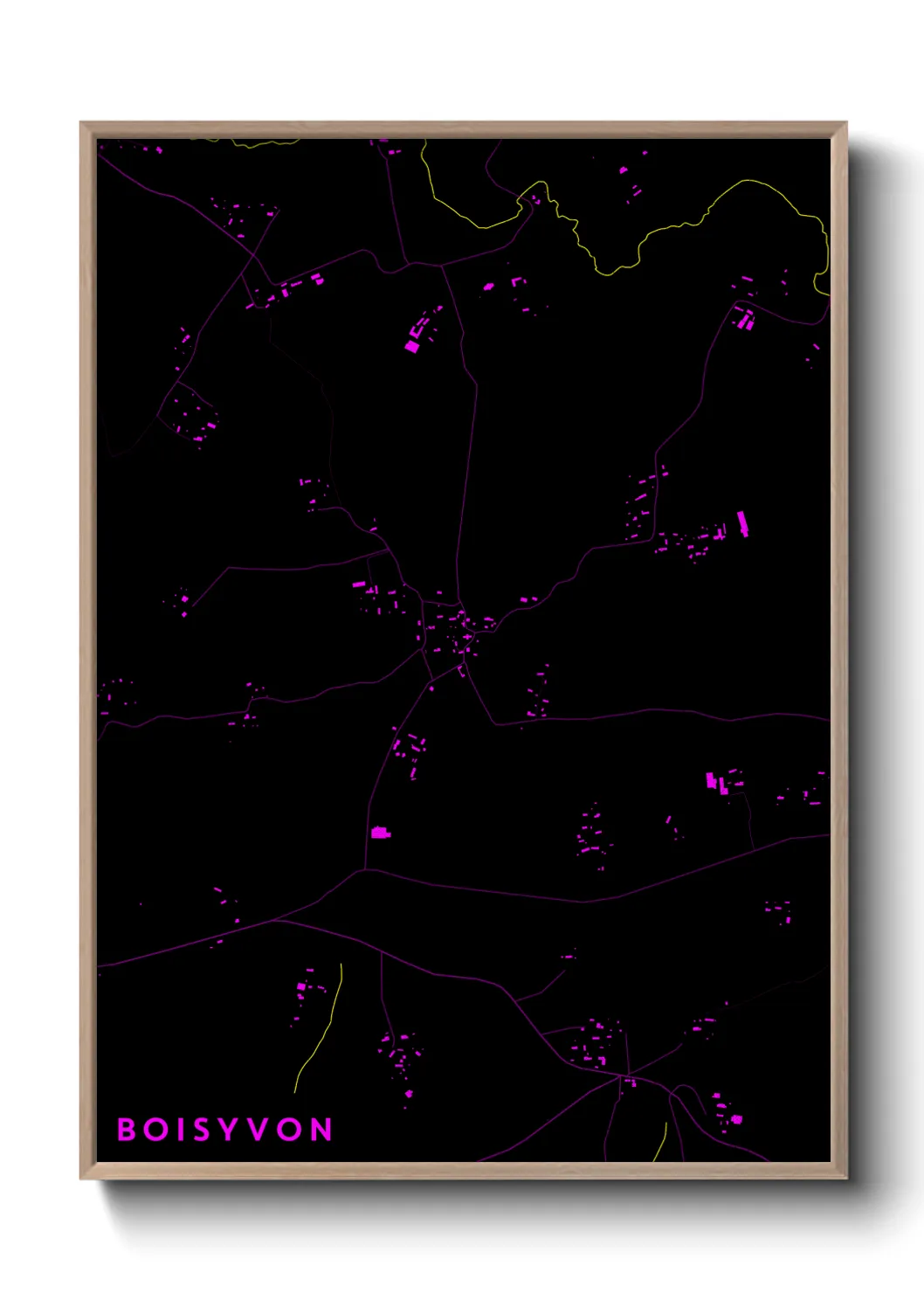 Une affiche de carte sur Boisyvon