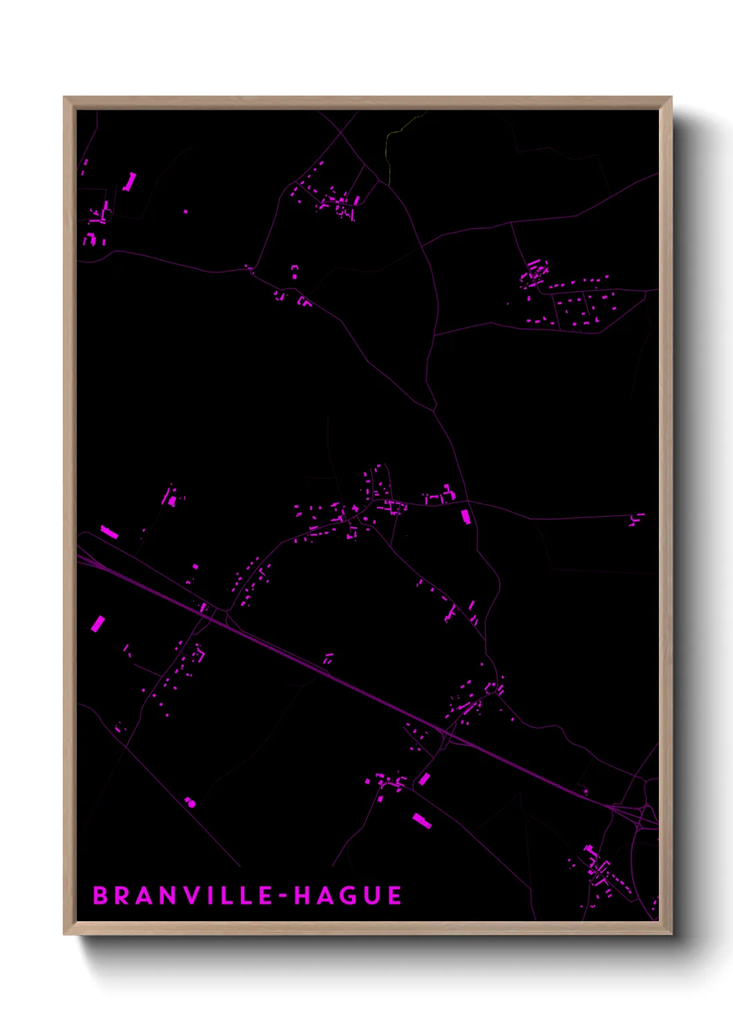 Une affiche de carte sur Branville-Hague