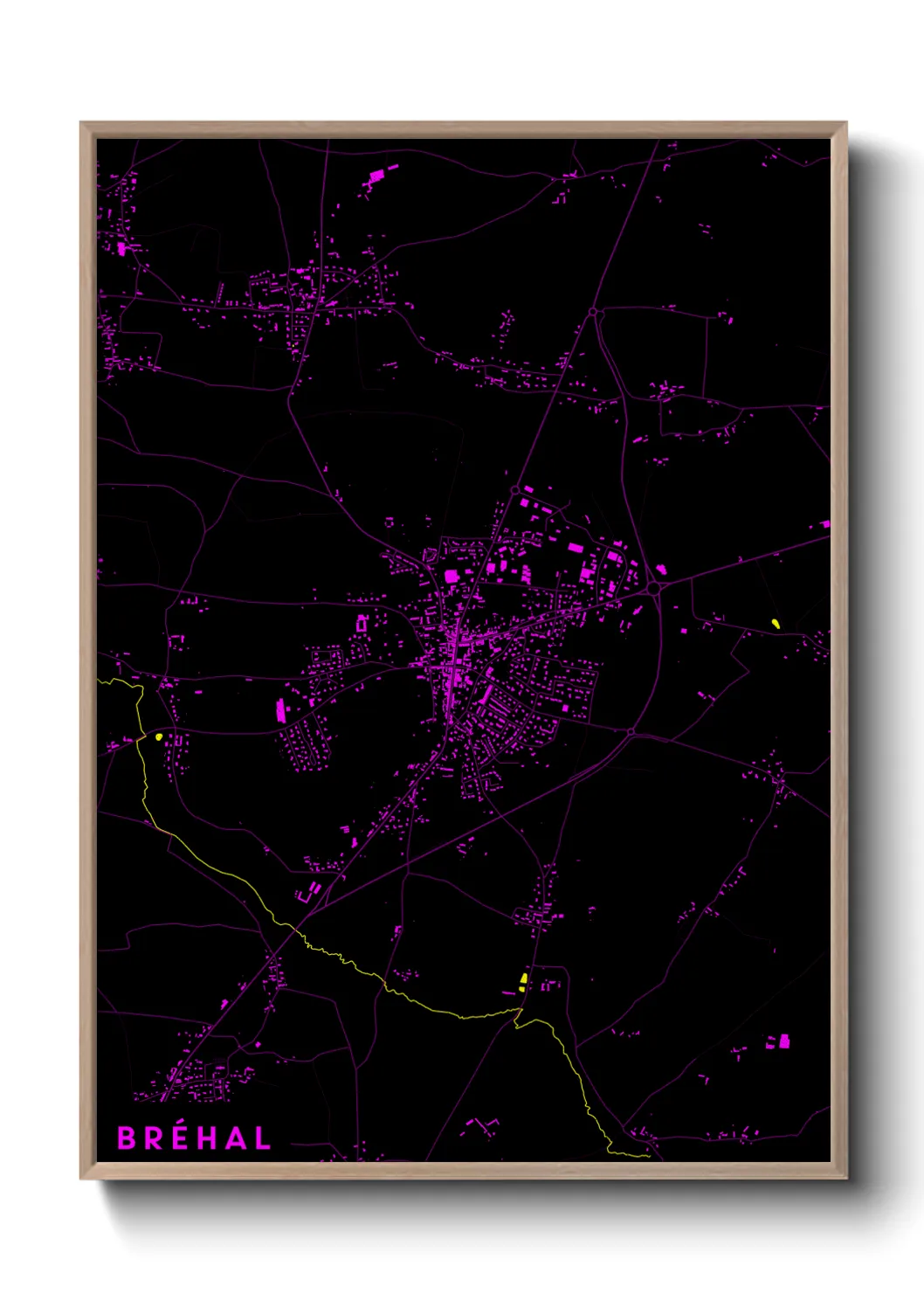 Une affiche de carte sur Bréhal