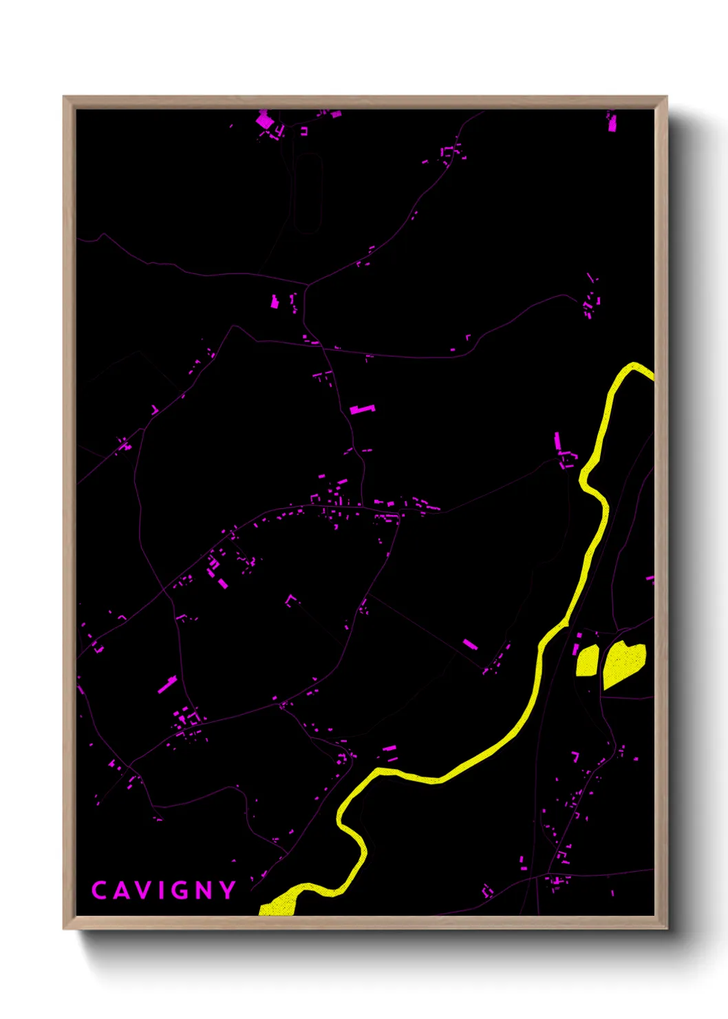 Une affiche de carte sur Cavigny