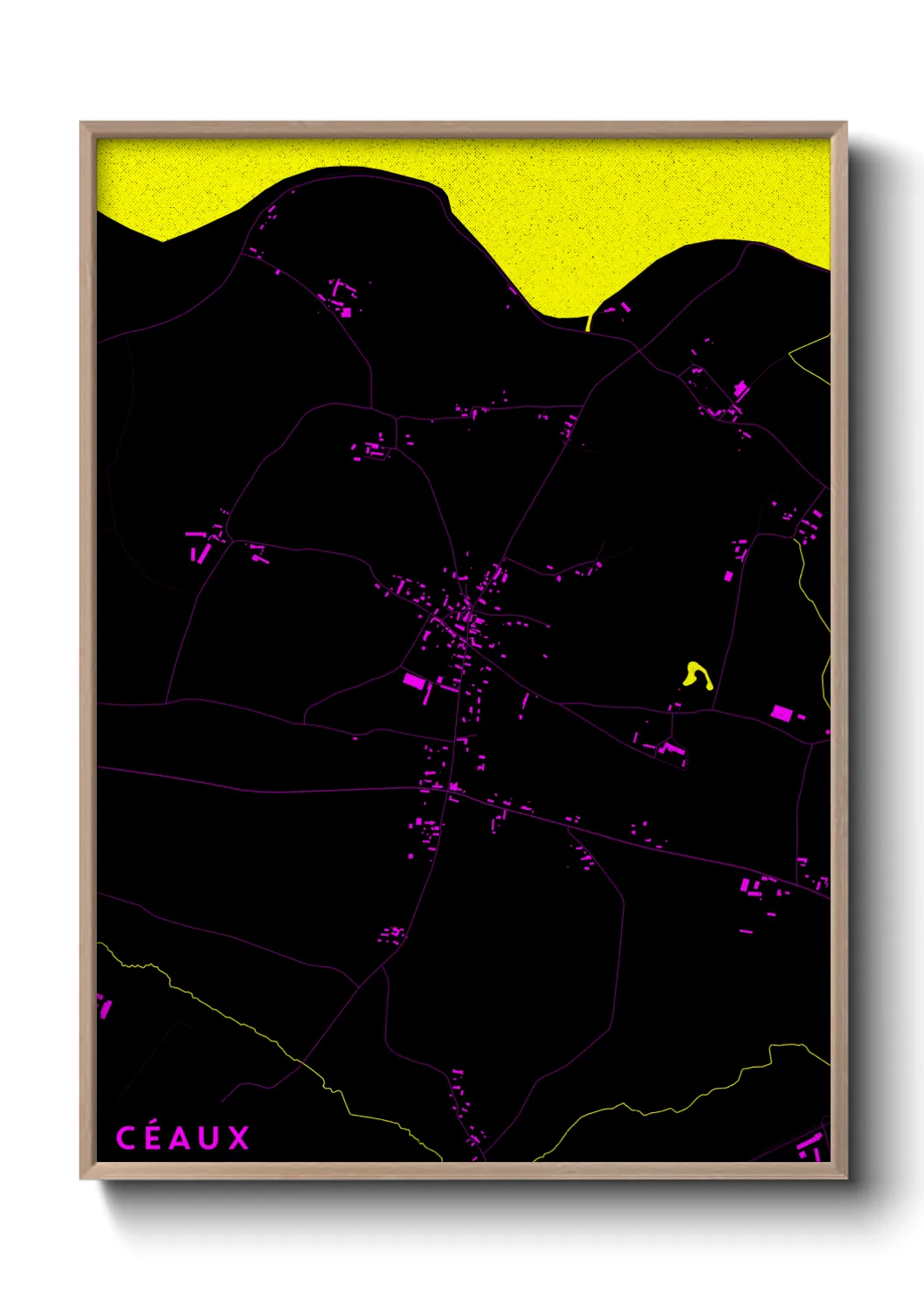 Une affiche de carte sur Céaux