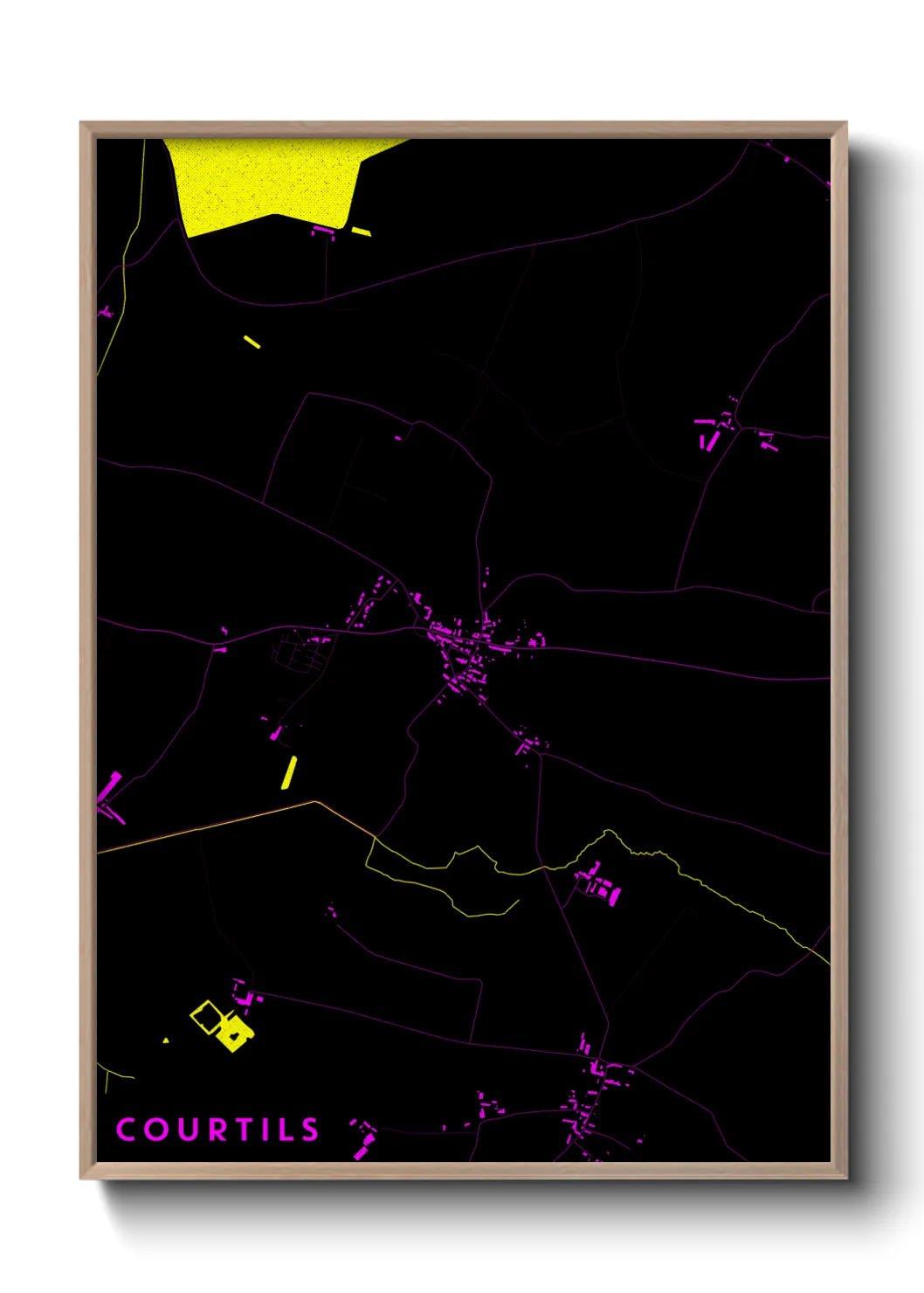 Une affiche de carte sur Courtils