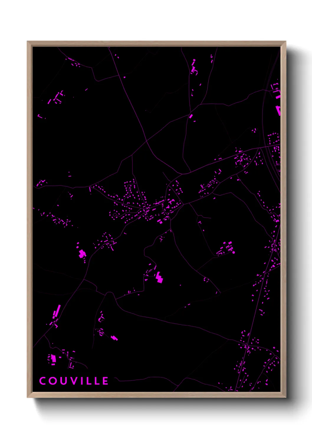 Une affiche de carte sur Couville