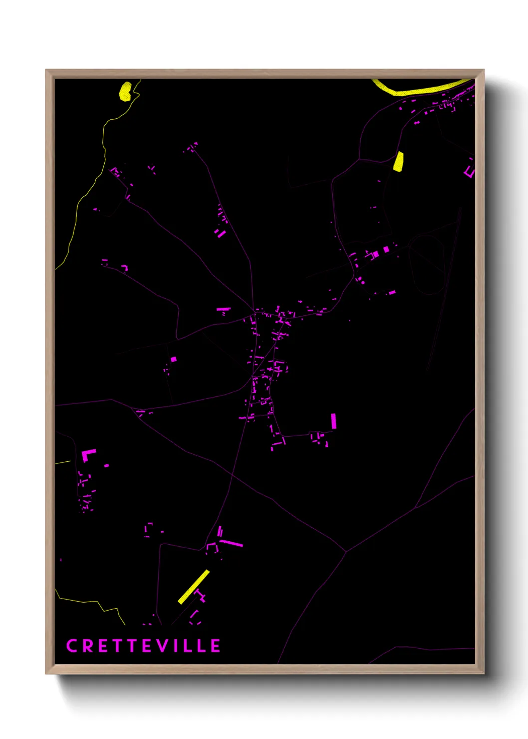 Une affiche de carte sur Cretteville