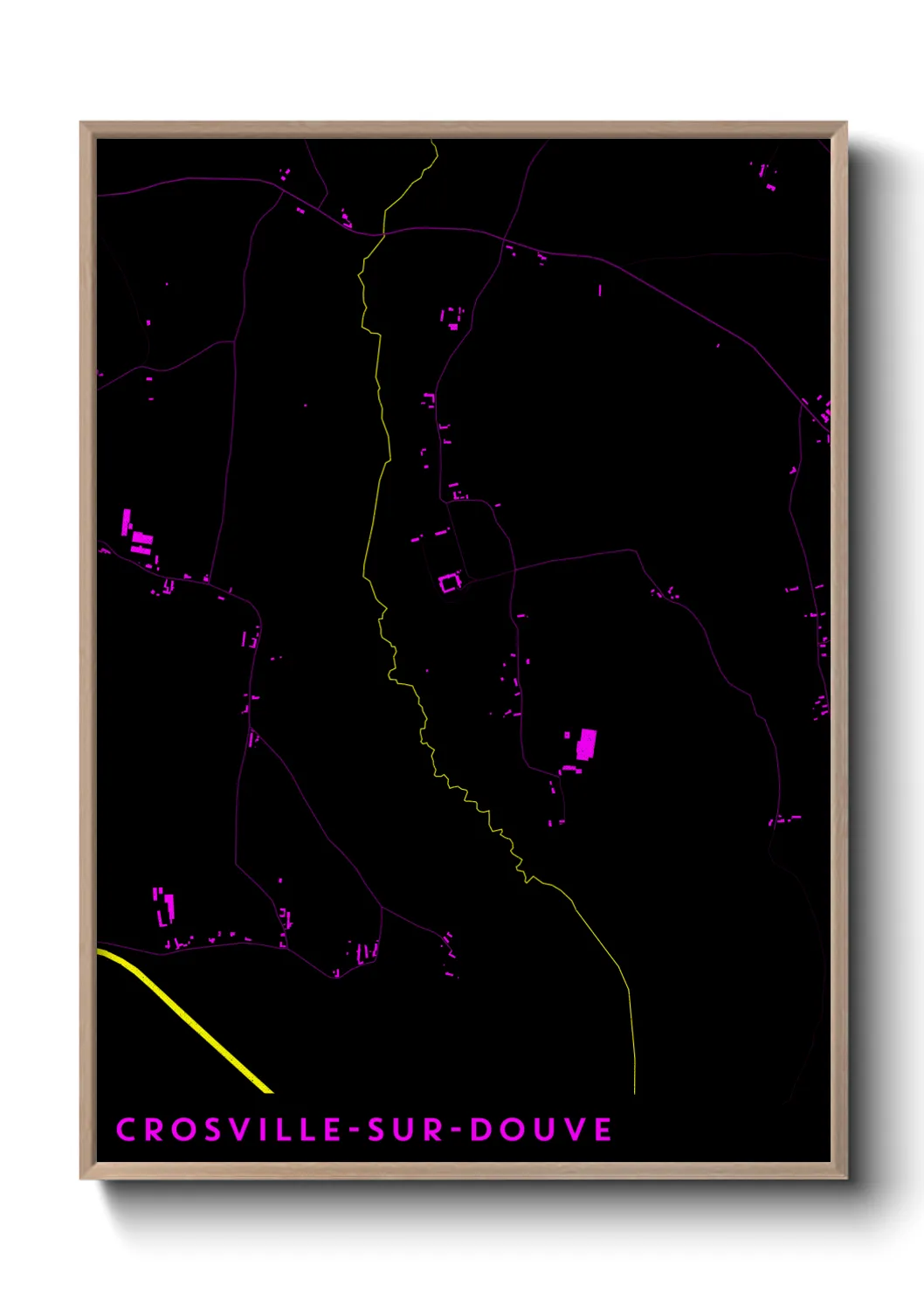 Une affiche de carte sur Crosville-sur-Douve