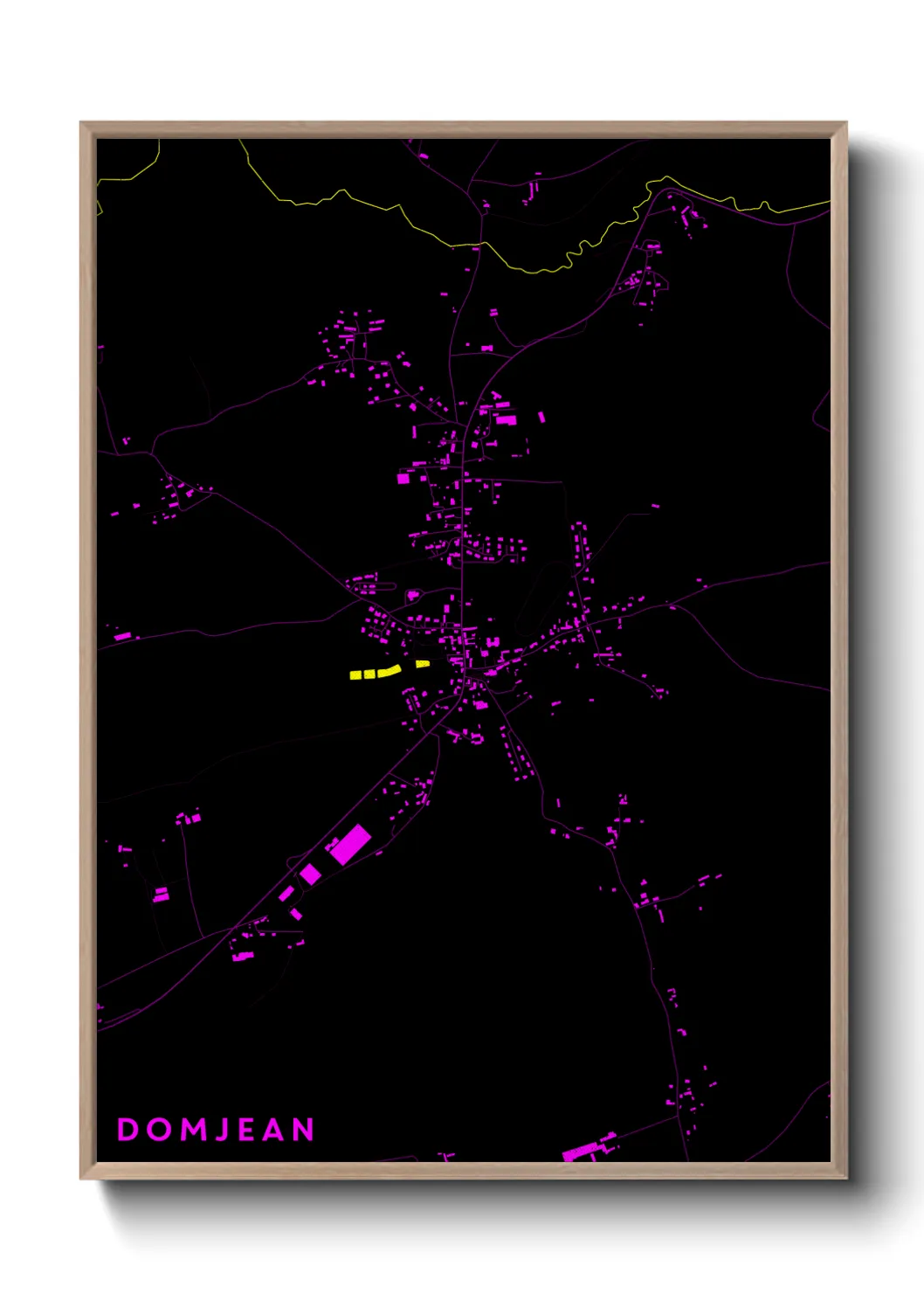 Une affiche de carte sur Domjean