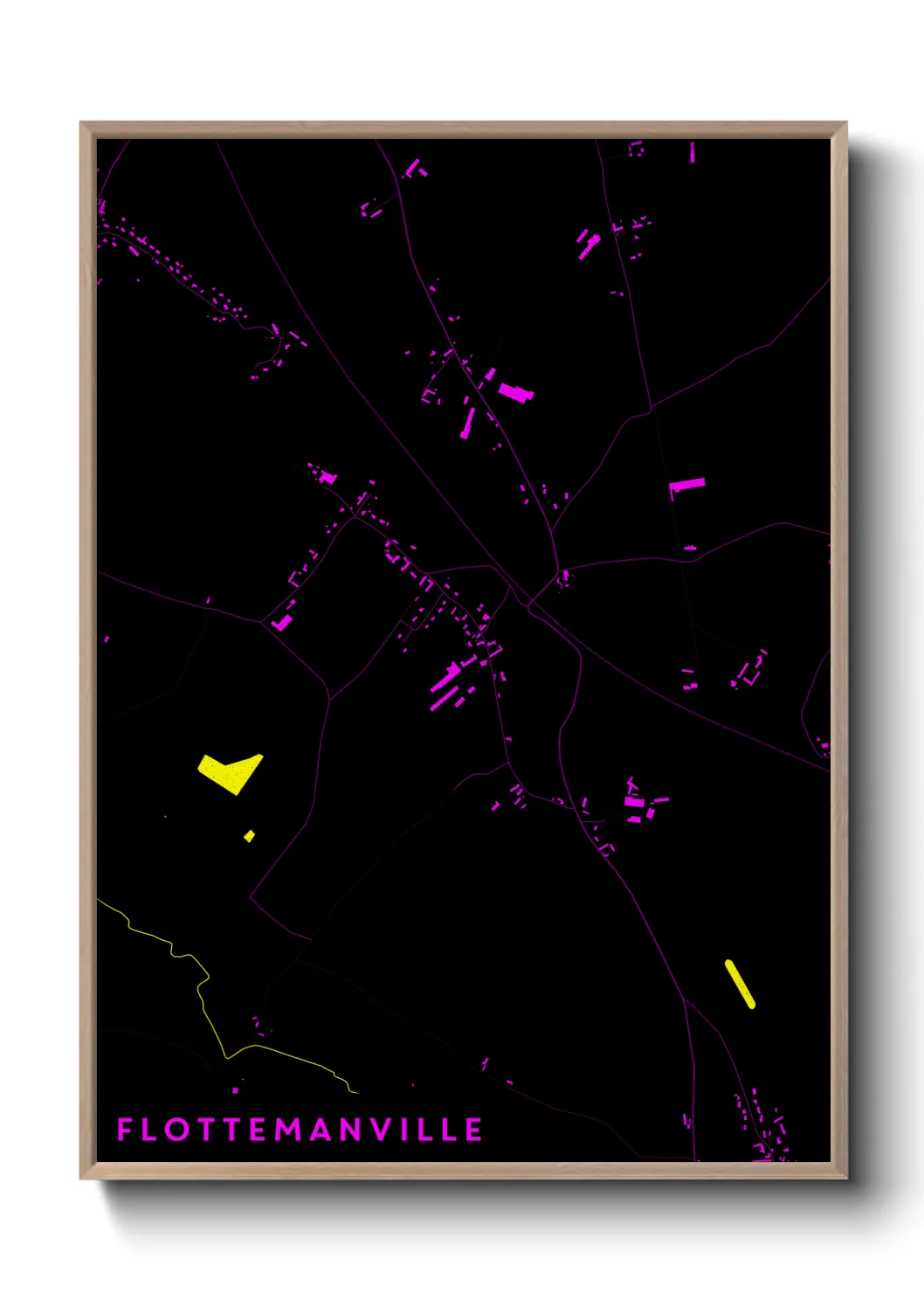 Une affiche de carte sur Flottemanville
