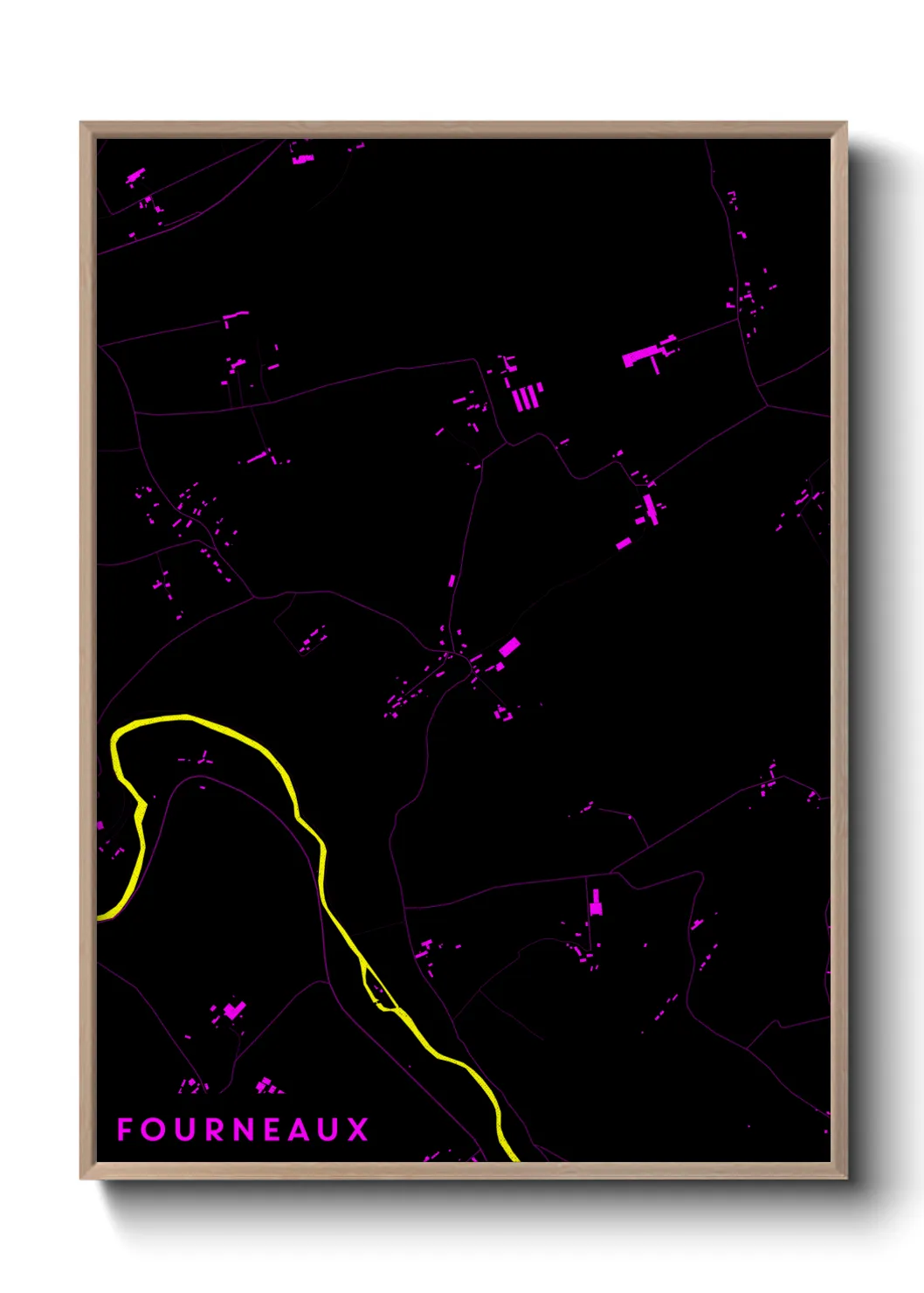 Une affiche de carte sur Fourneaux