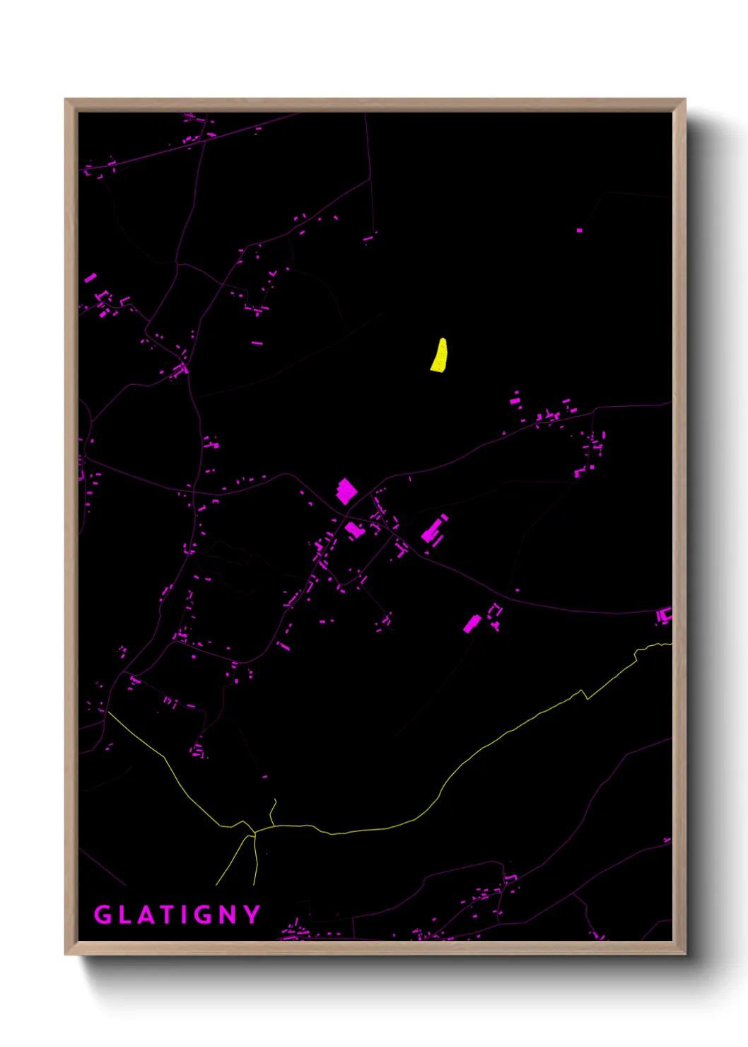 Une affiche de carte sur Glatigny