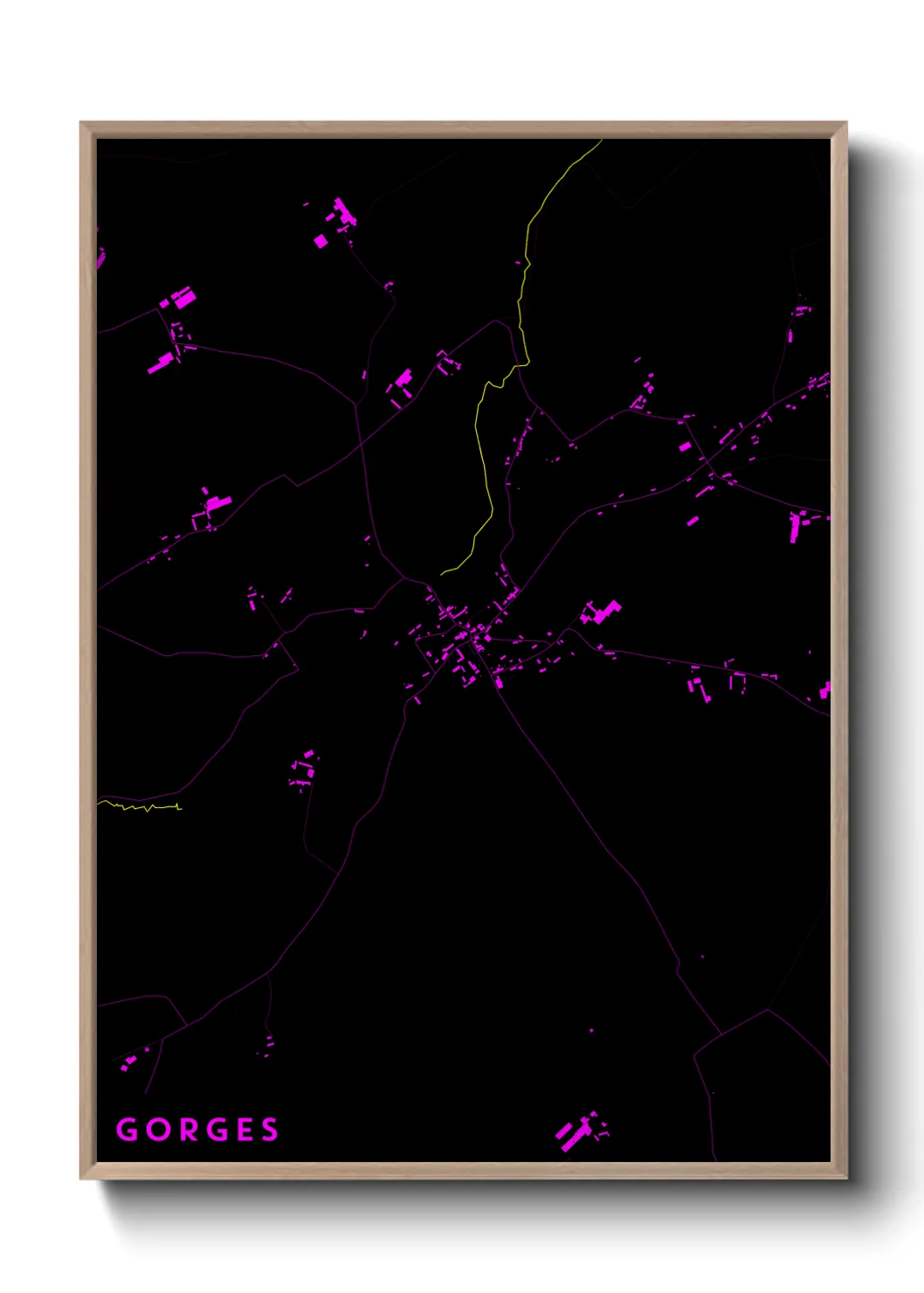 Une affiche de carte sur Gorges
