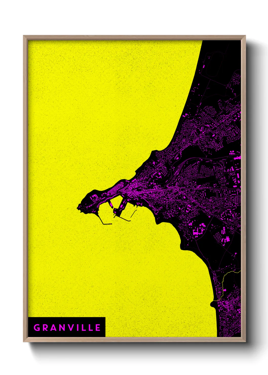 Une affiche de carte sur Granville