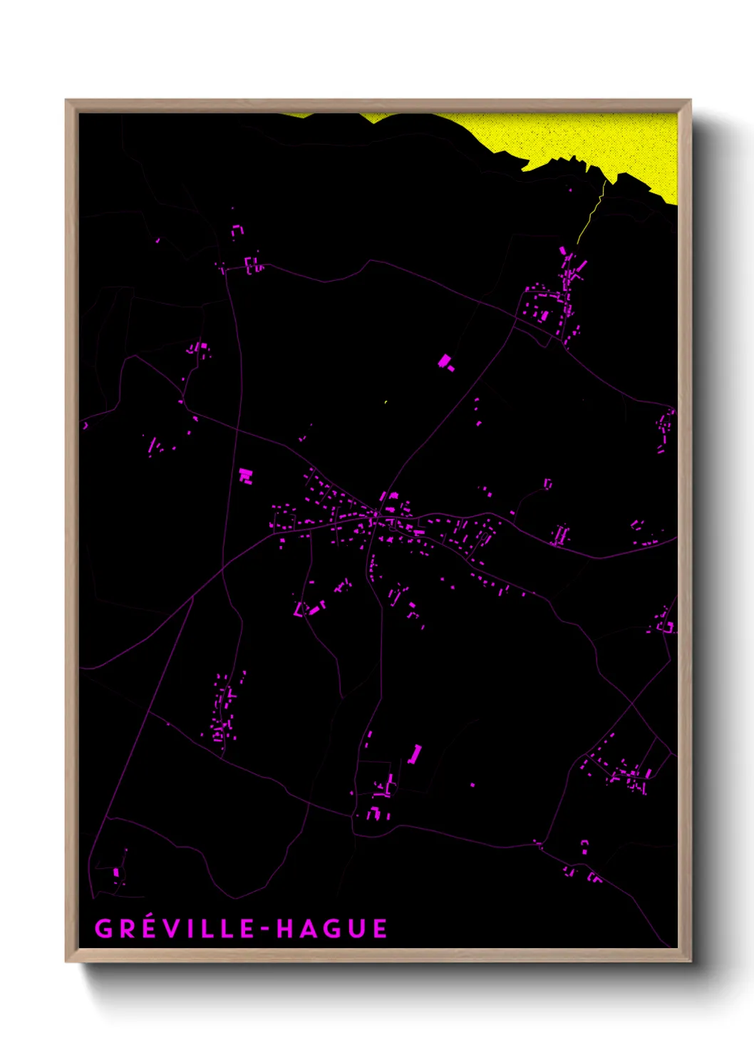 Une affiche de carte sur Gréville-Hague