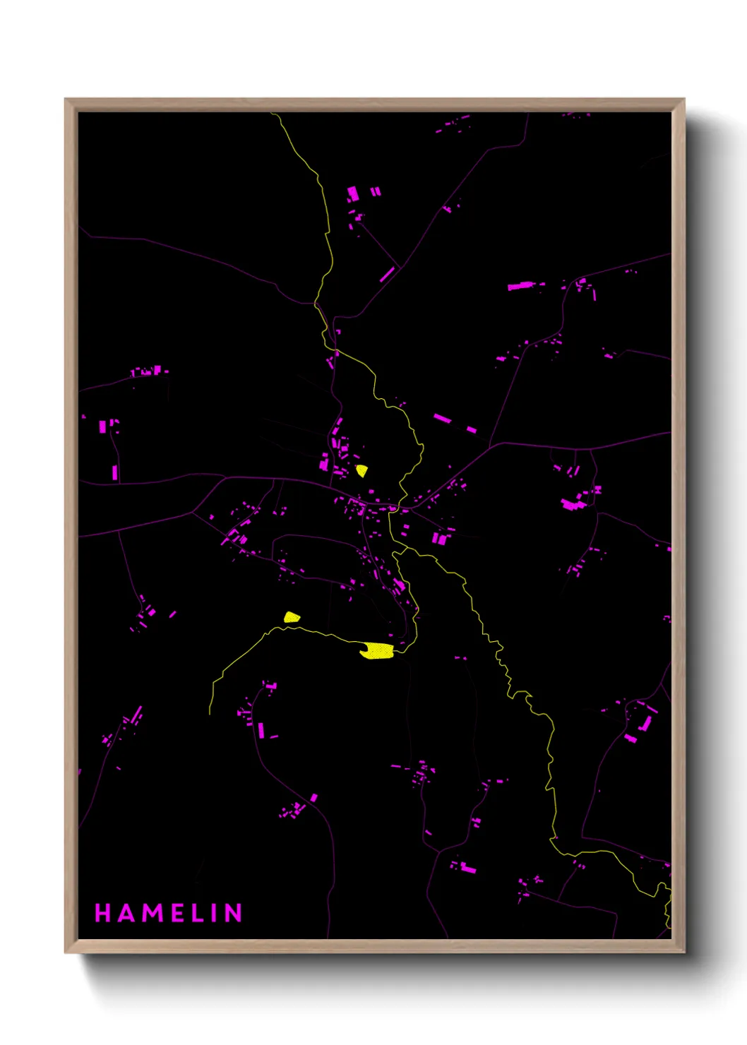 Une affiche de carte sur Hamelin