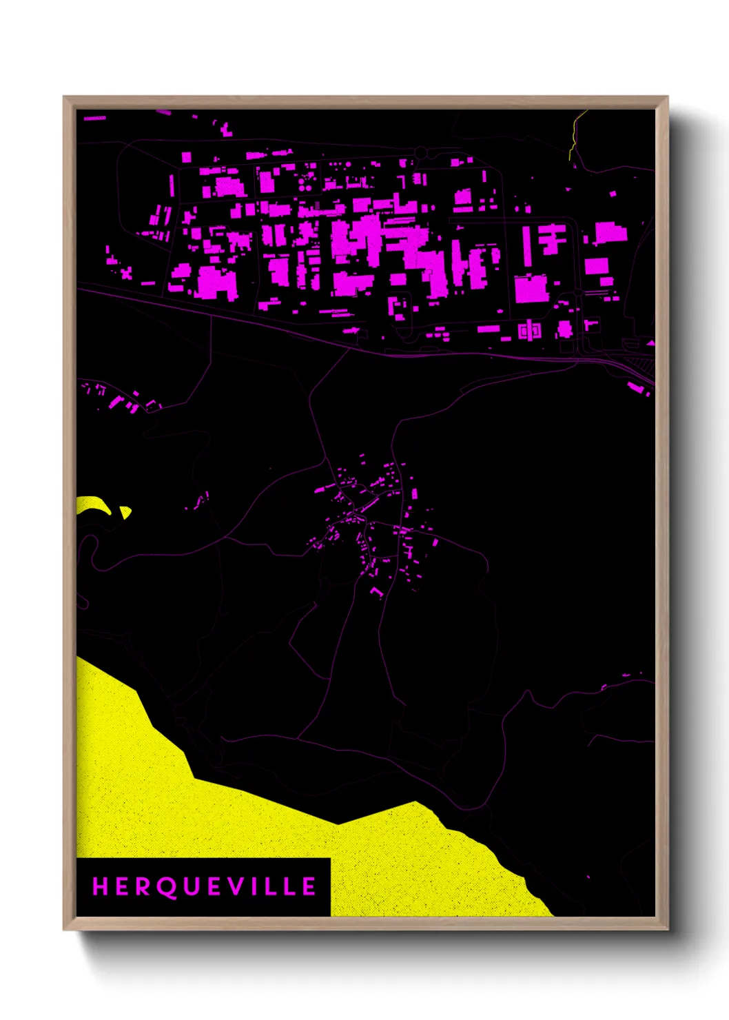 Une affiche de carte sur Herqueville