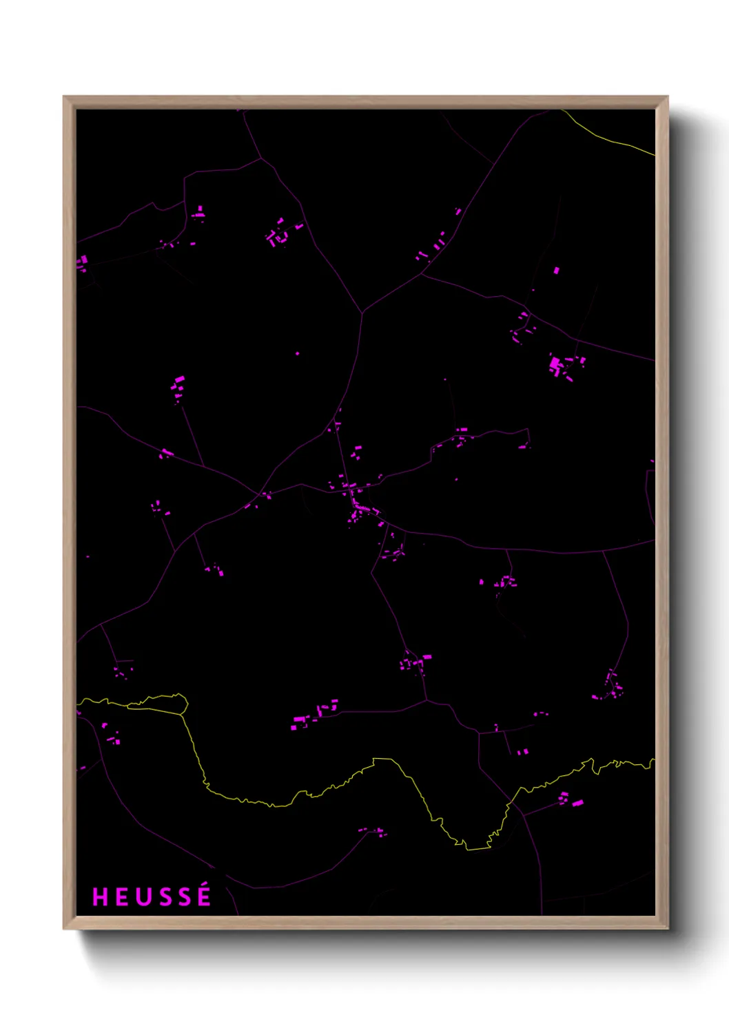 Une affiche de carte sur Heussé
