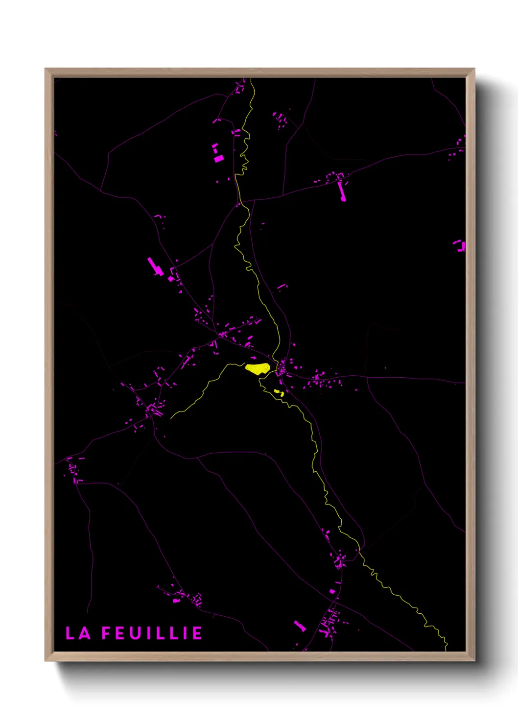 Une affiche de carte sur La Feuillie