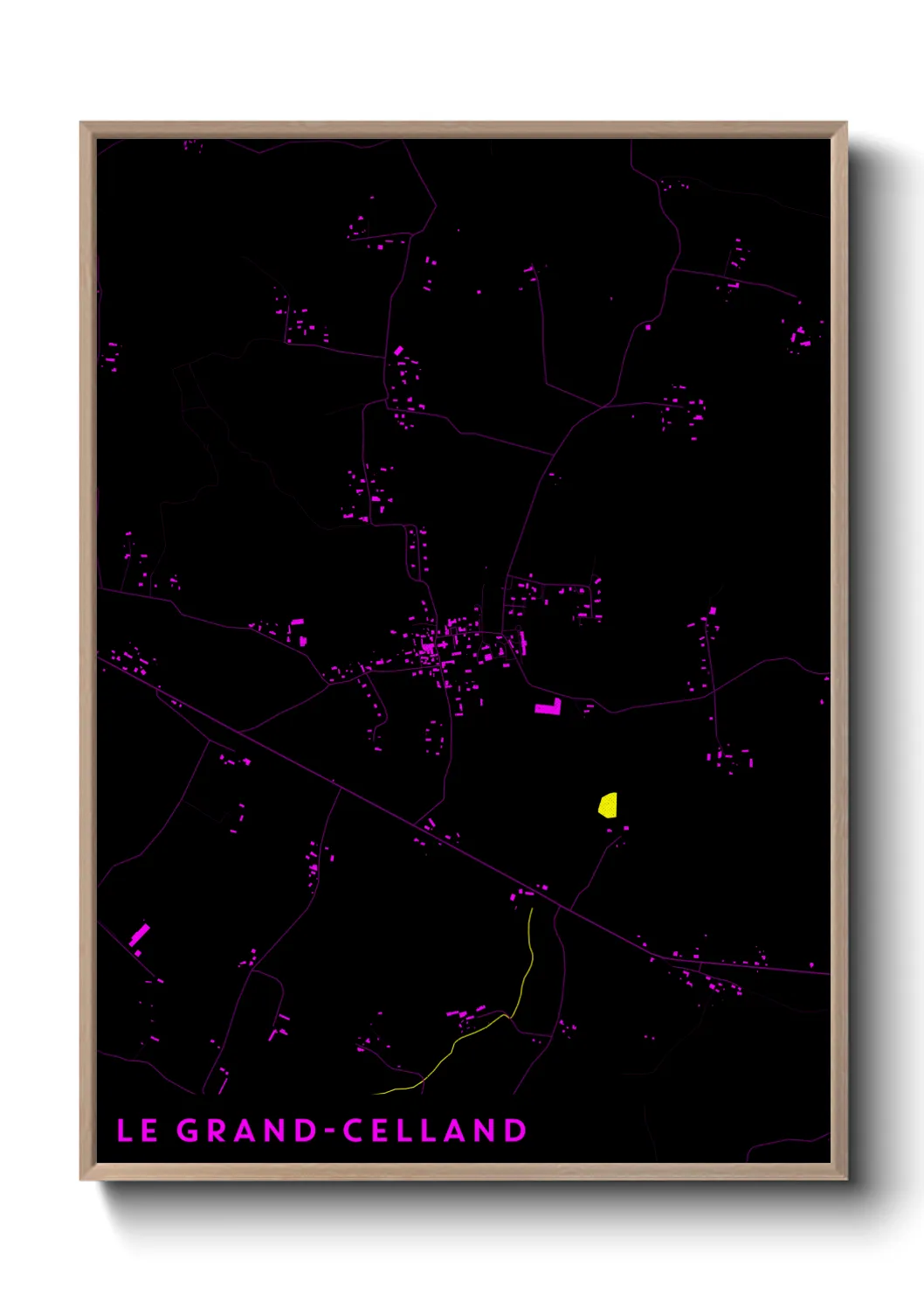 Une affiche de carte sur Le Grand-Celland