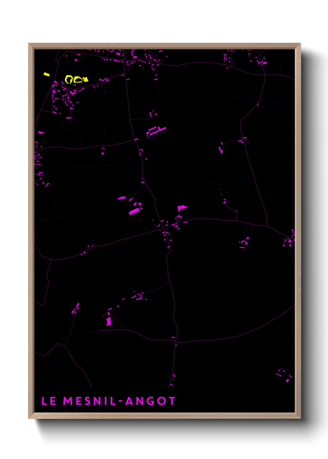 Une affiche de carte sur Le Mesnil-Angot