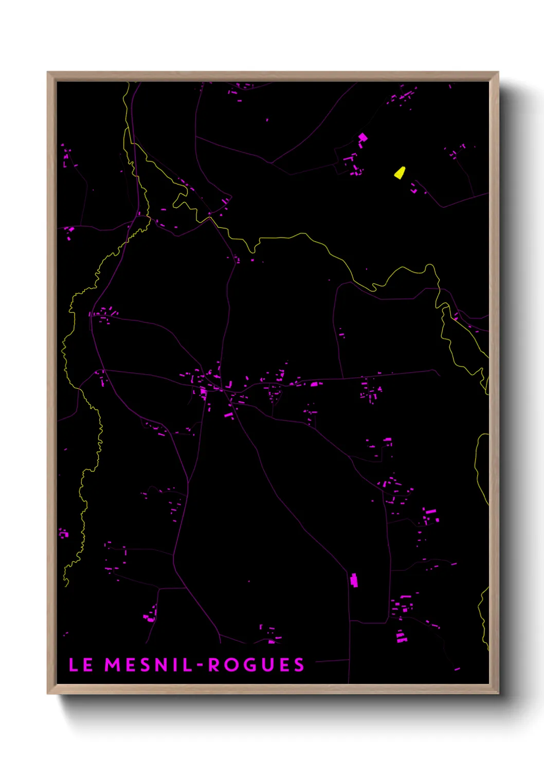 Une affiche de carte sur Le Mesnil-Rogues