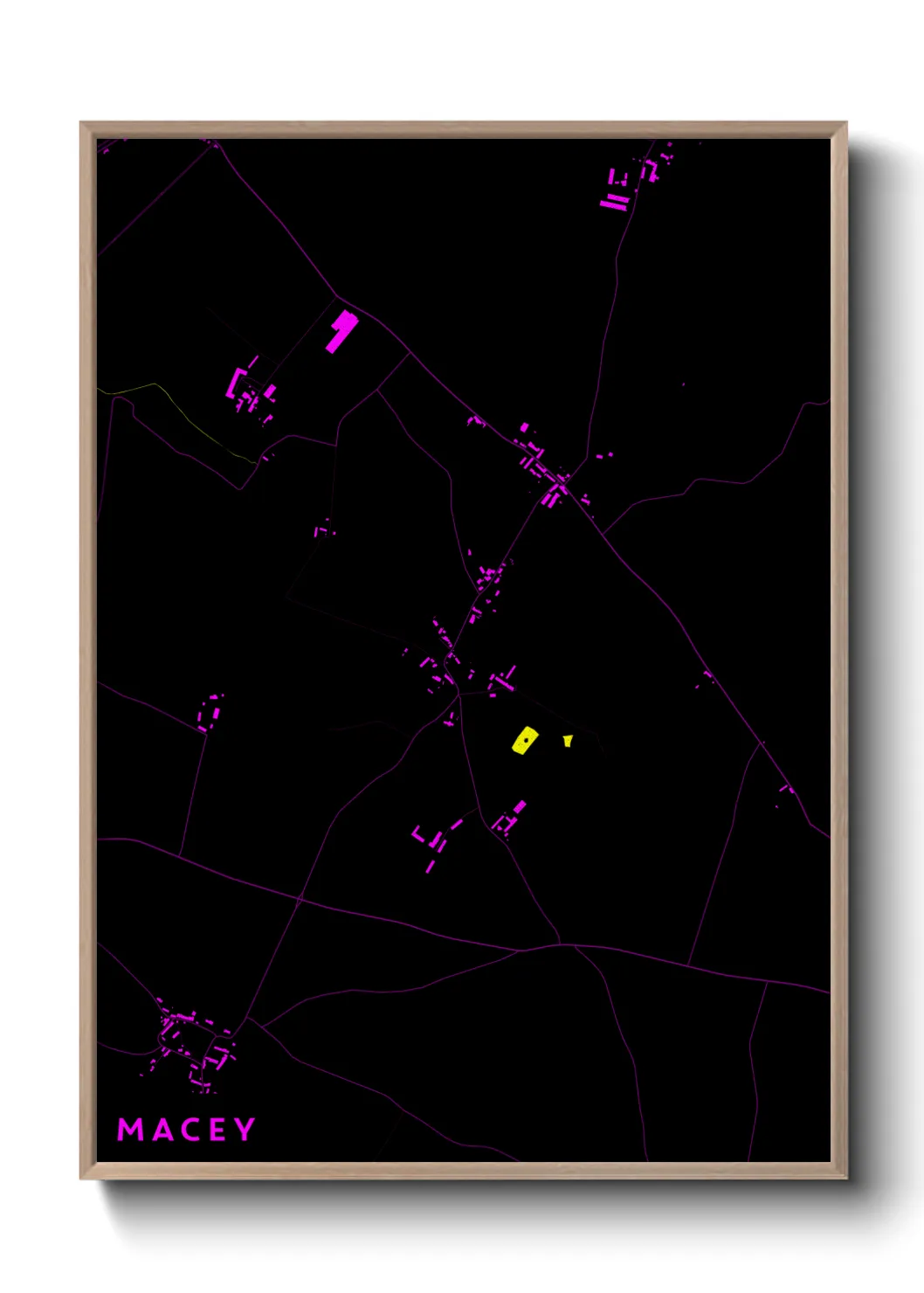 Une affiche de carte sur Macey