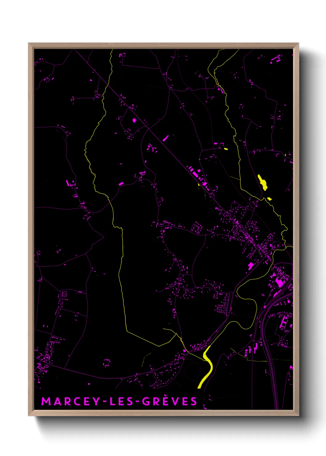 Une affiche de carte sur Marcey-les-Grèves