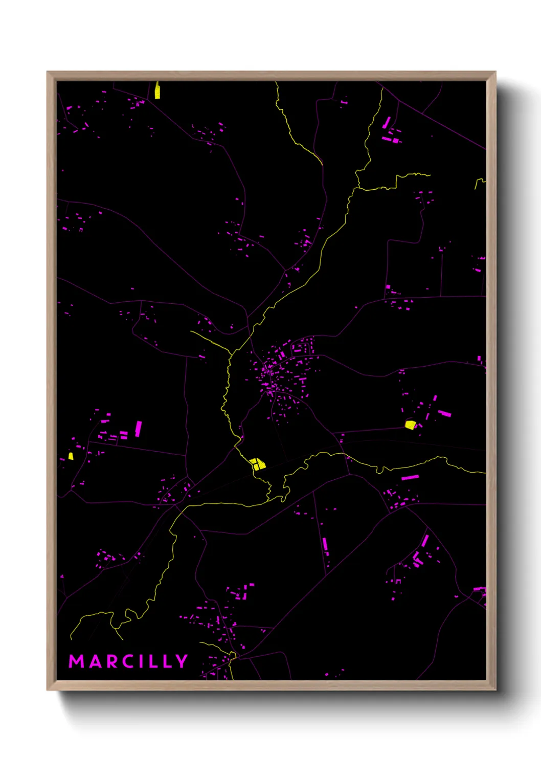 Une affiche de carte sur Marcilly