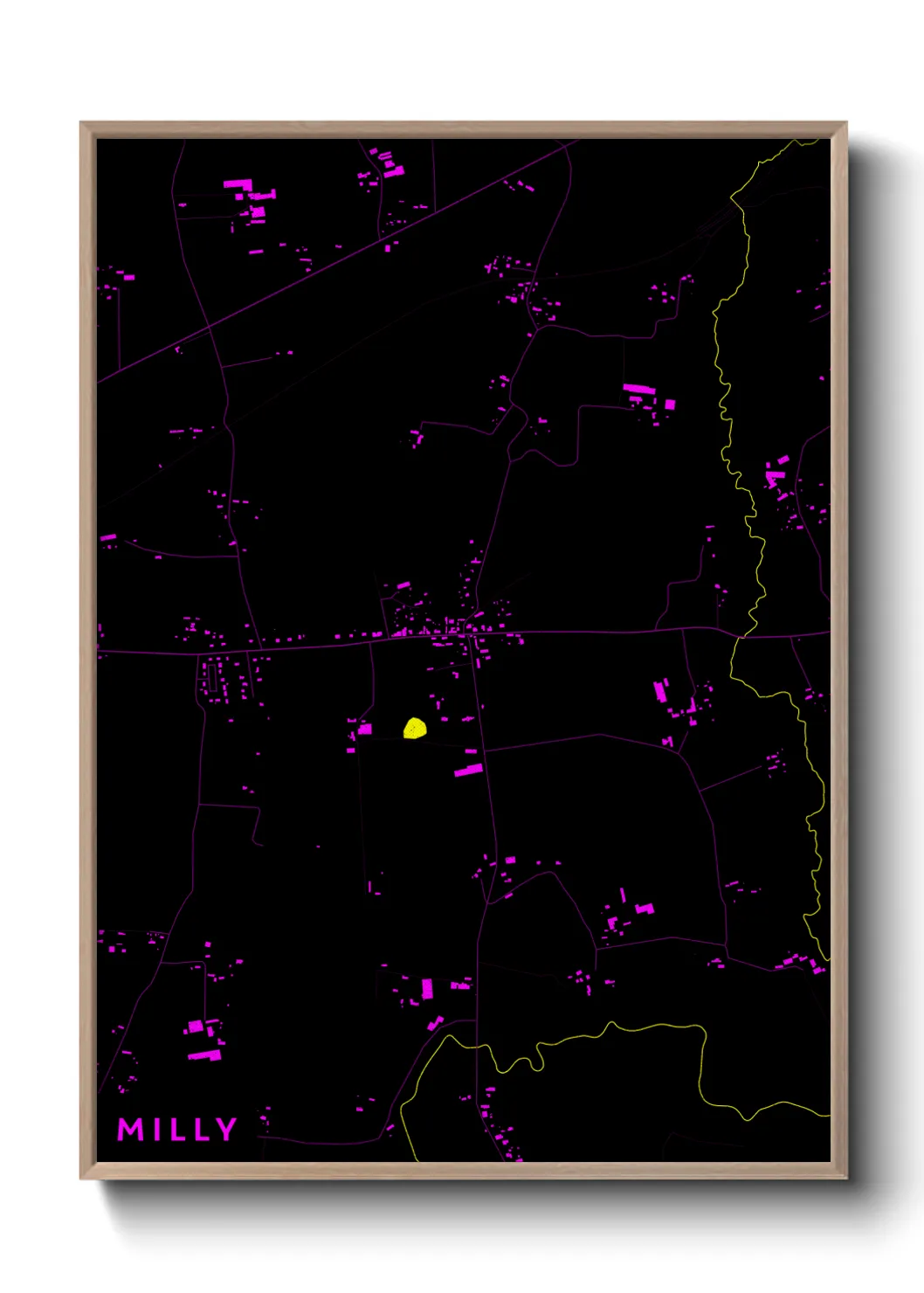 Une affiche de carte sur Milly