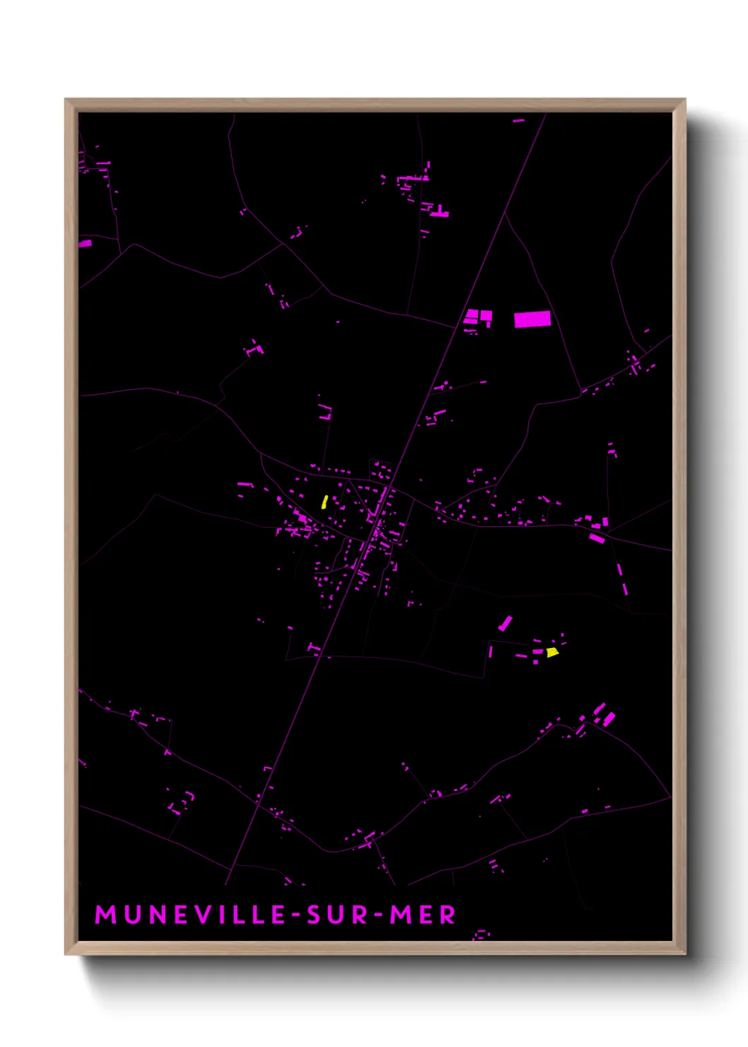 Une affiche de carte sur Muneville-sur-Mer