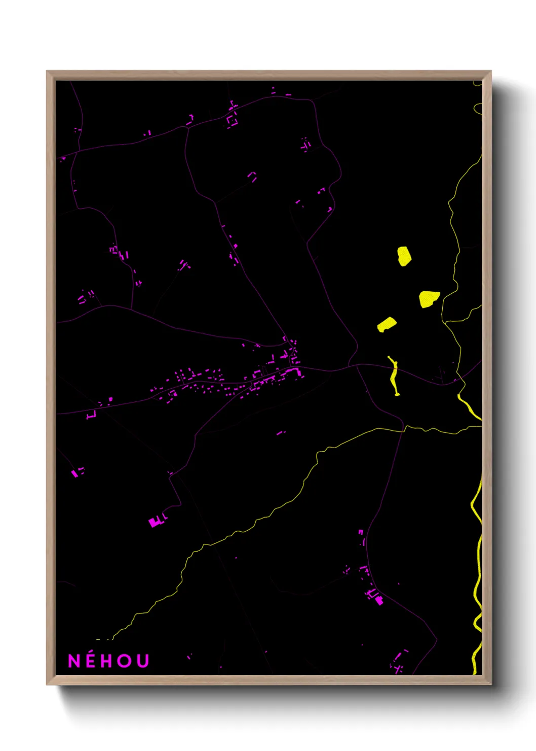 Une affiche de carte sur Néhou