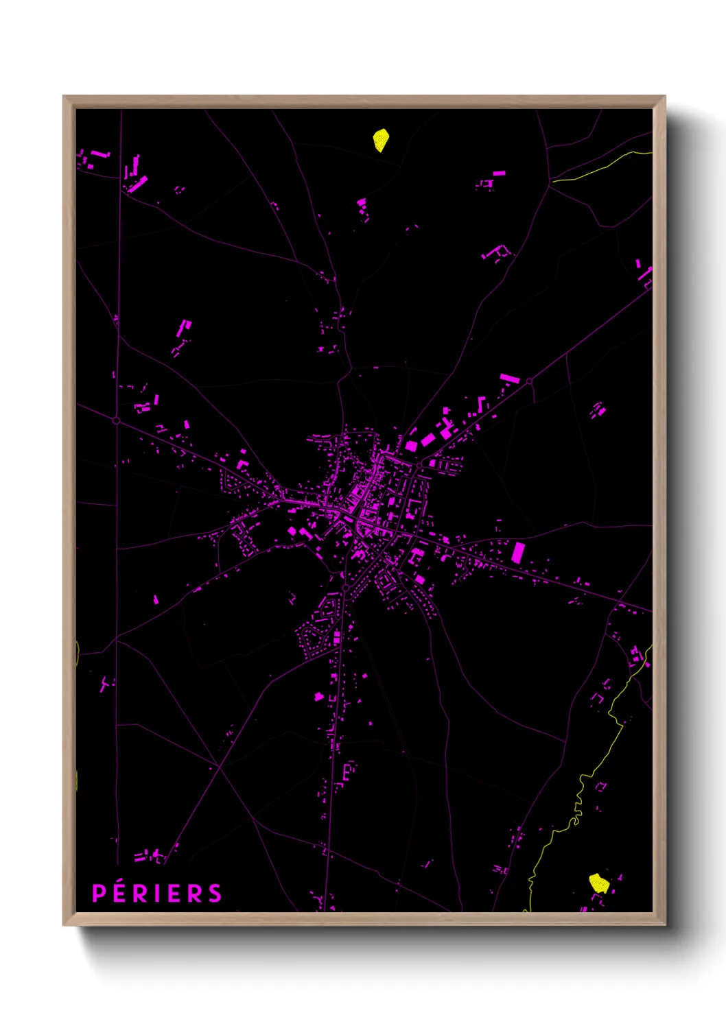 Une affiche de carte sur Périers