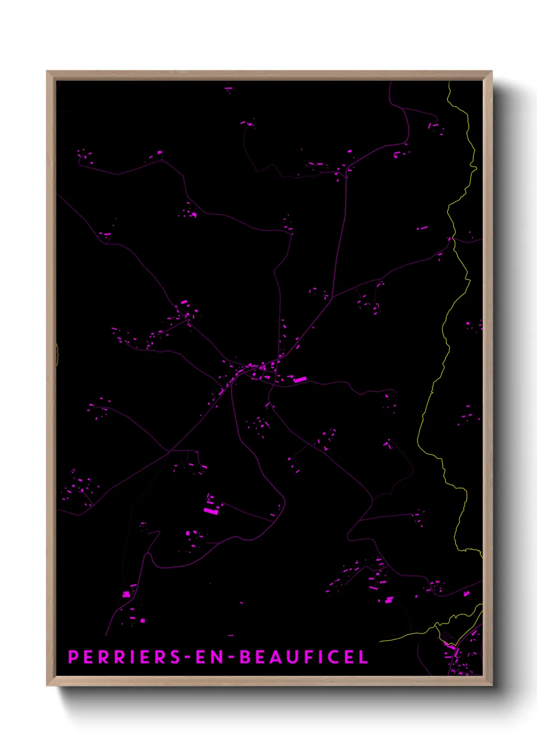 Une affiche de carte sur Perriers-en-Beauficel