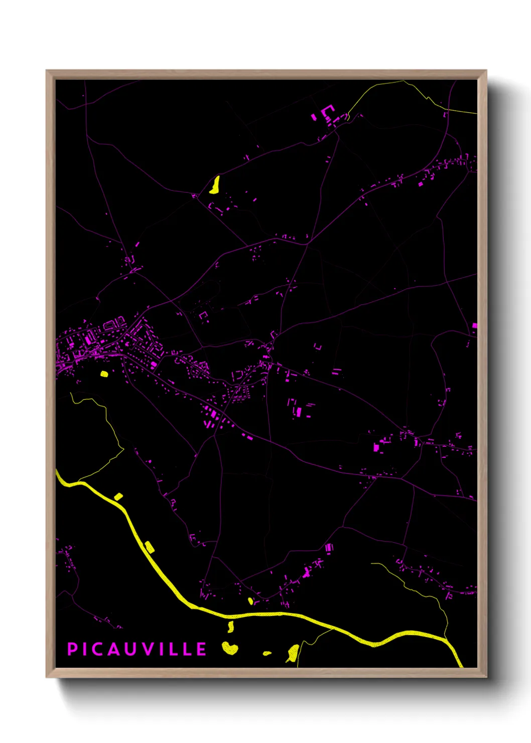 Une affiche de carte sur Picauville