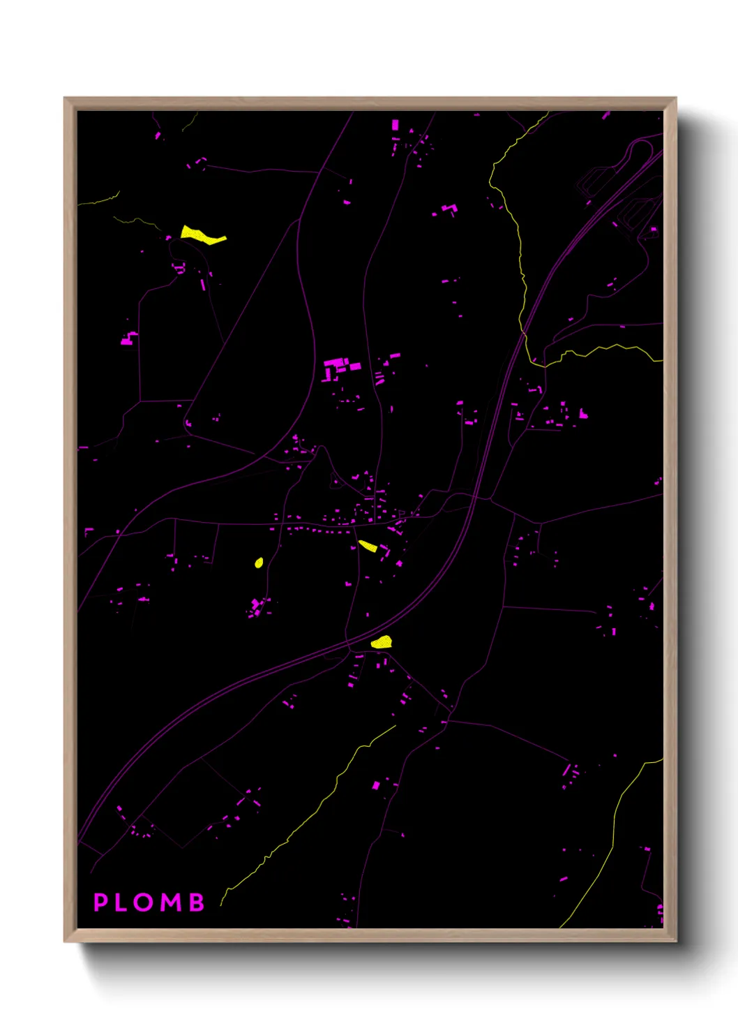 Une affiche de carte sur Plomb