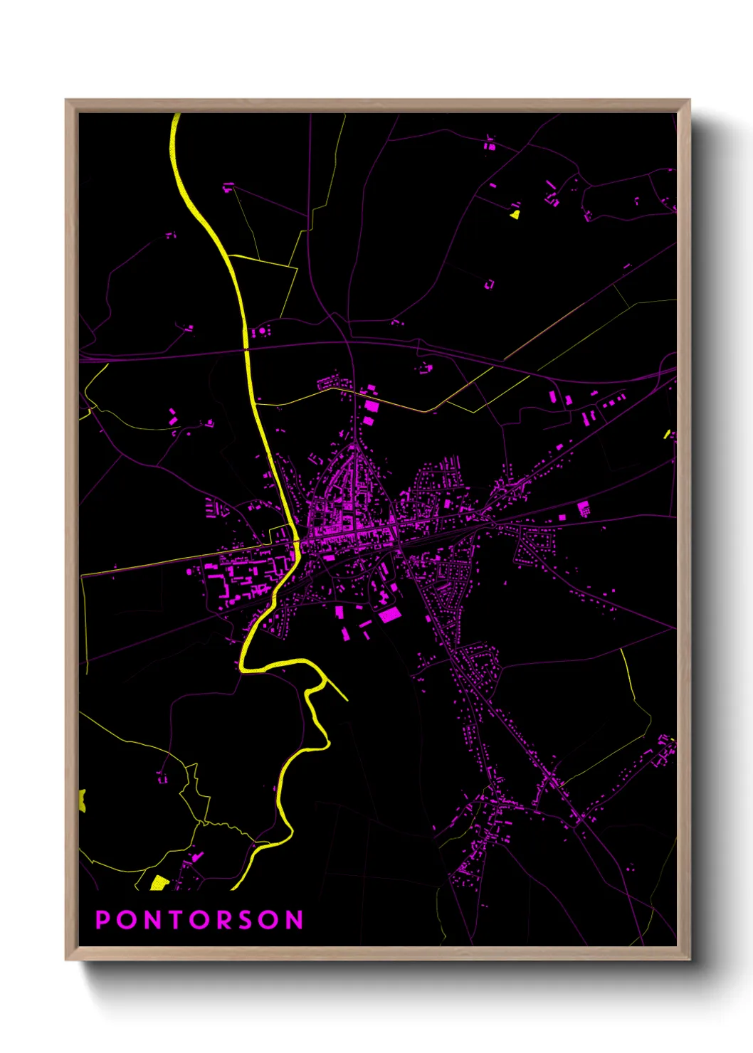 Une affiche de carte sur Pontorson