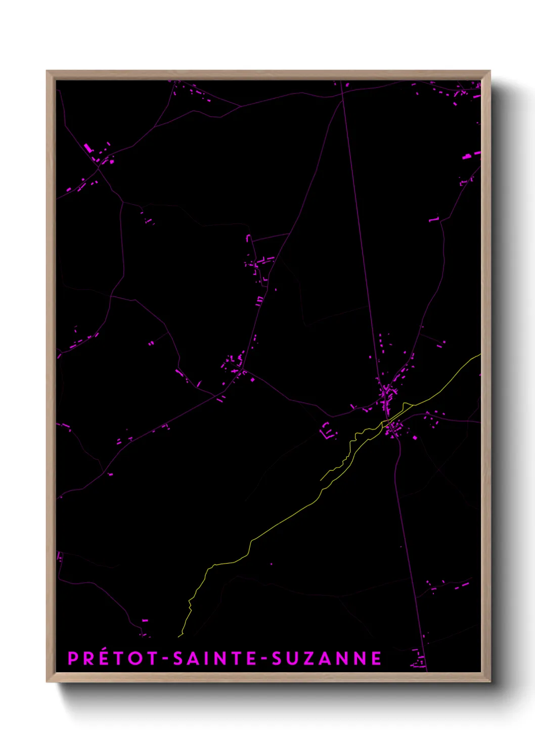 Une affiche de carte sur Prétot-Sainte-Suzanne
