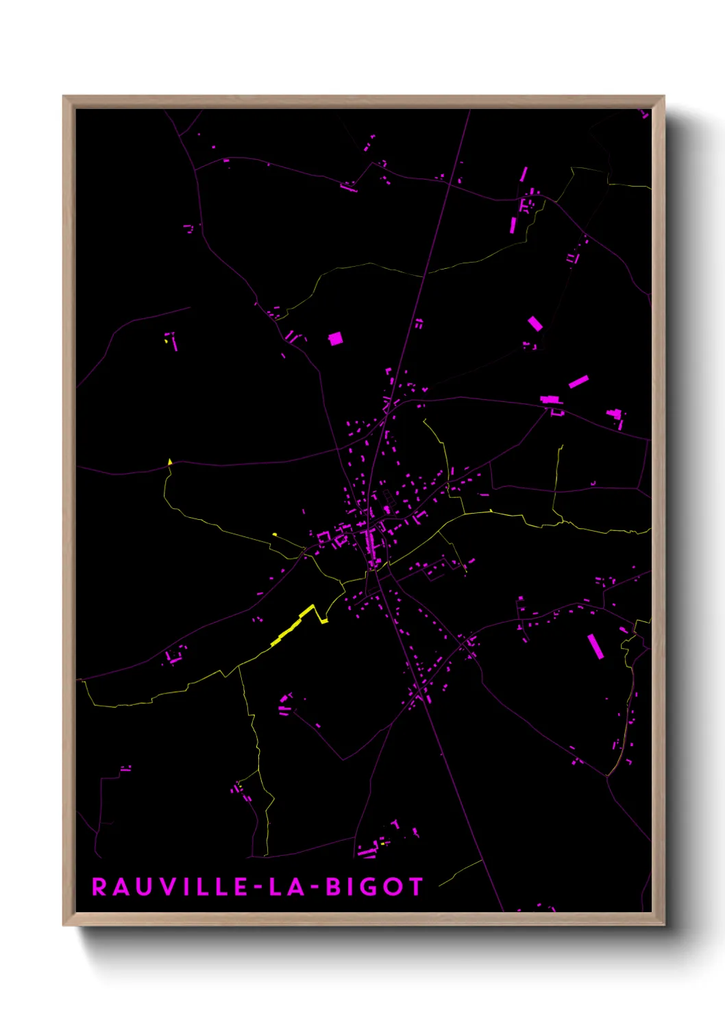 Une affiche de carte sur Rauville-la-Bigot