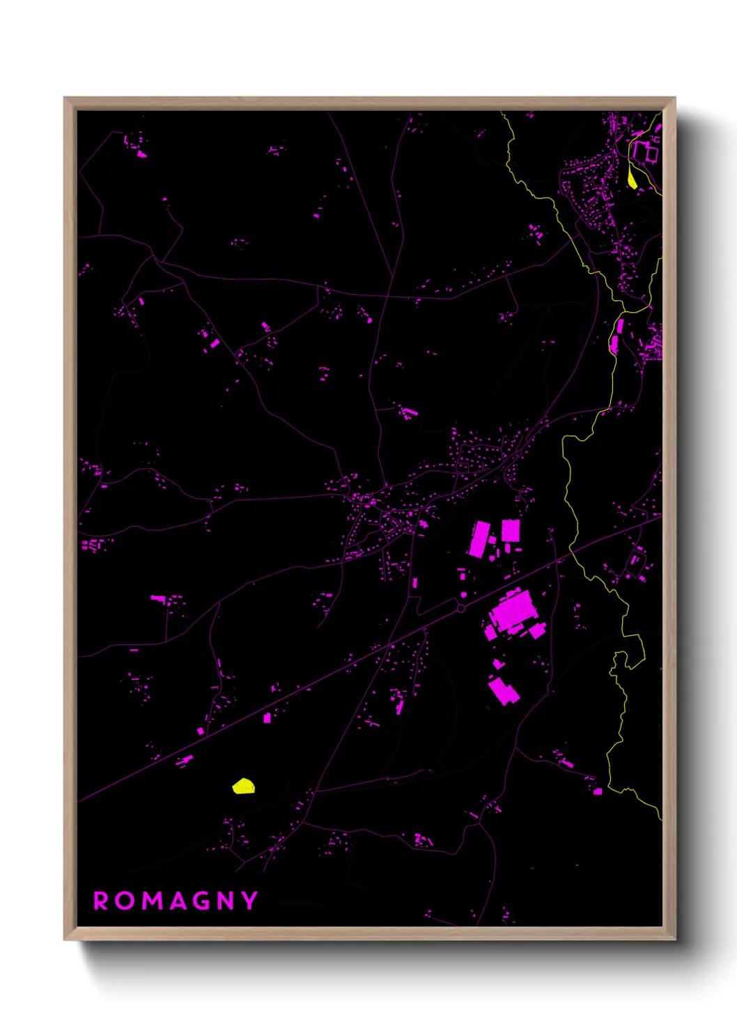 Une affiche de carte sur Romagny