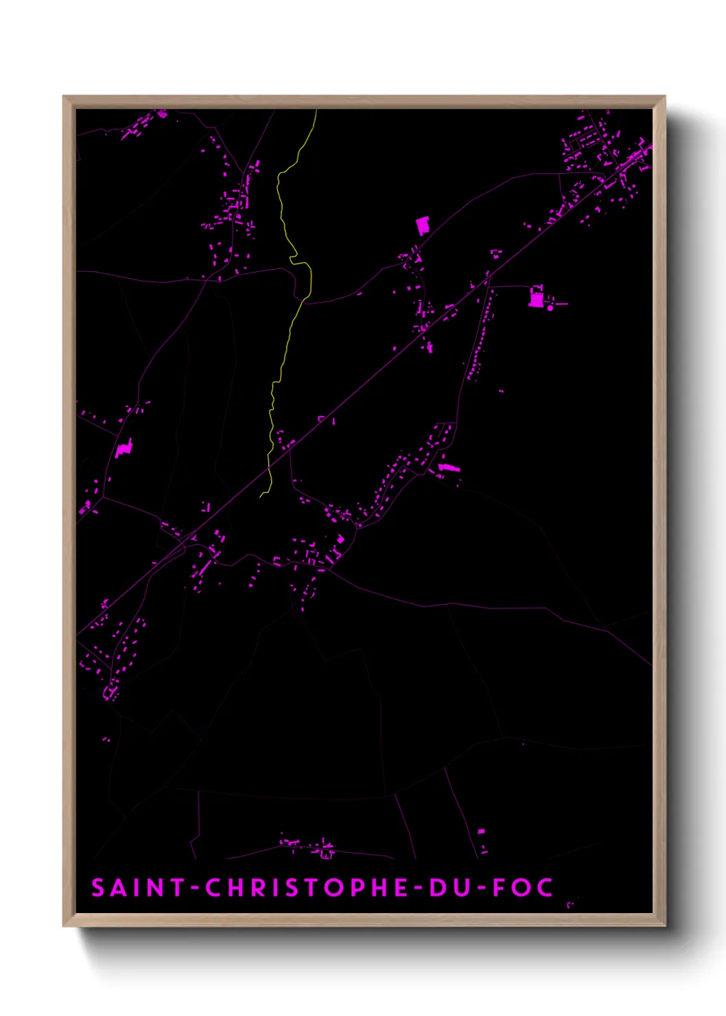 Une affiche de carte sur Saint-Christophe-du-Foc
